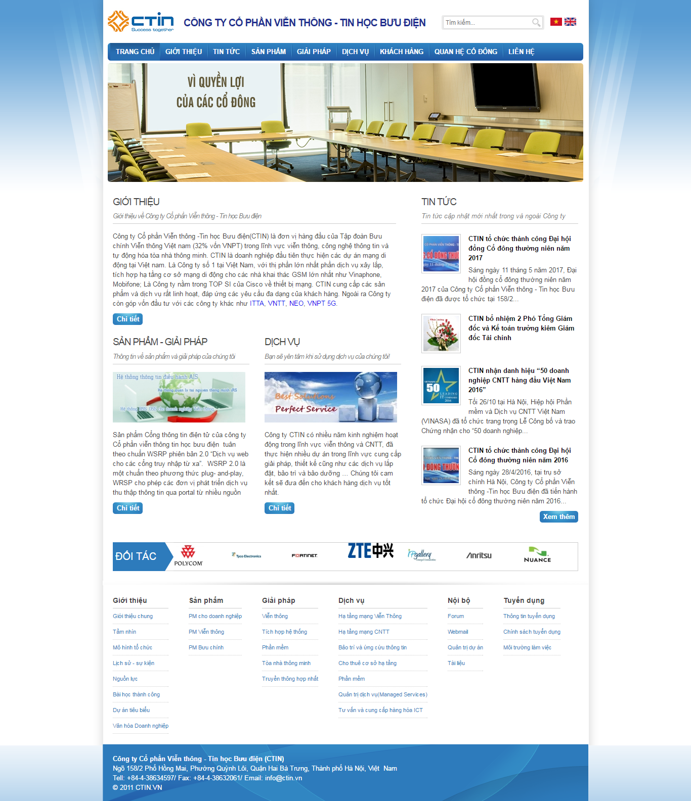 Thiết kế website công ty cổ phần viễn thông đẹp SEO tốt
