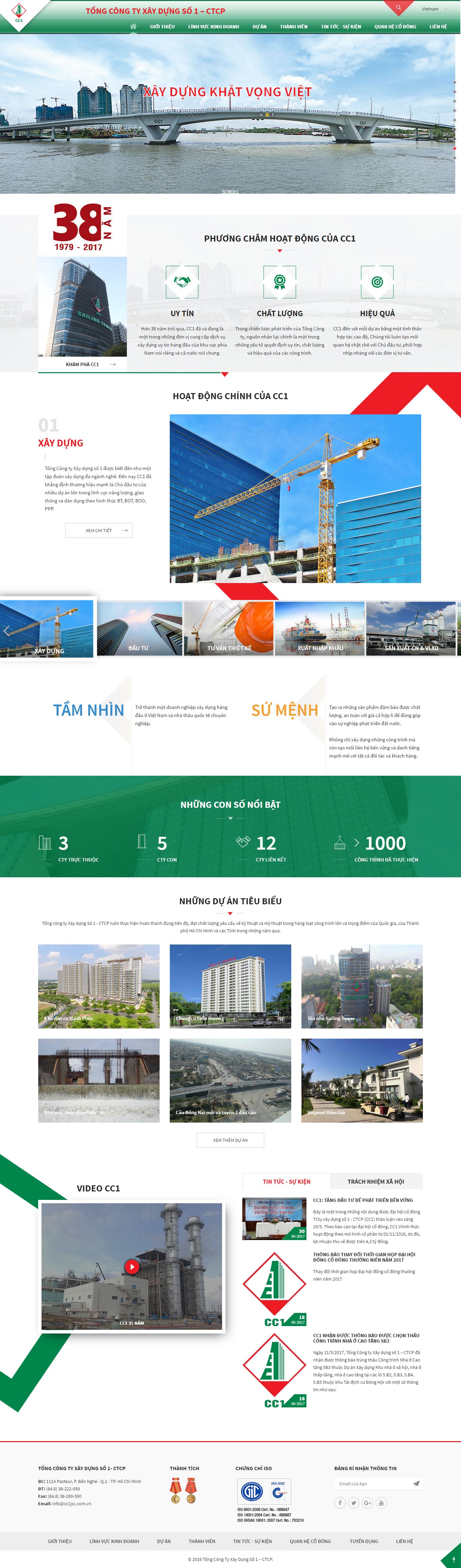 Thiết kế website công ty xây dựng số 1 đẹp, chuyên nghiệp chuẩn SEO