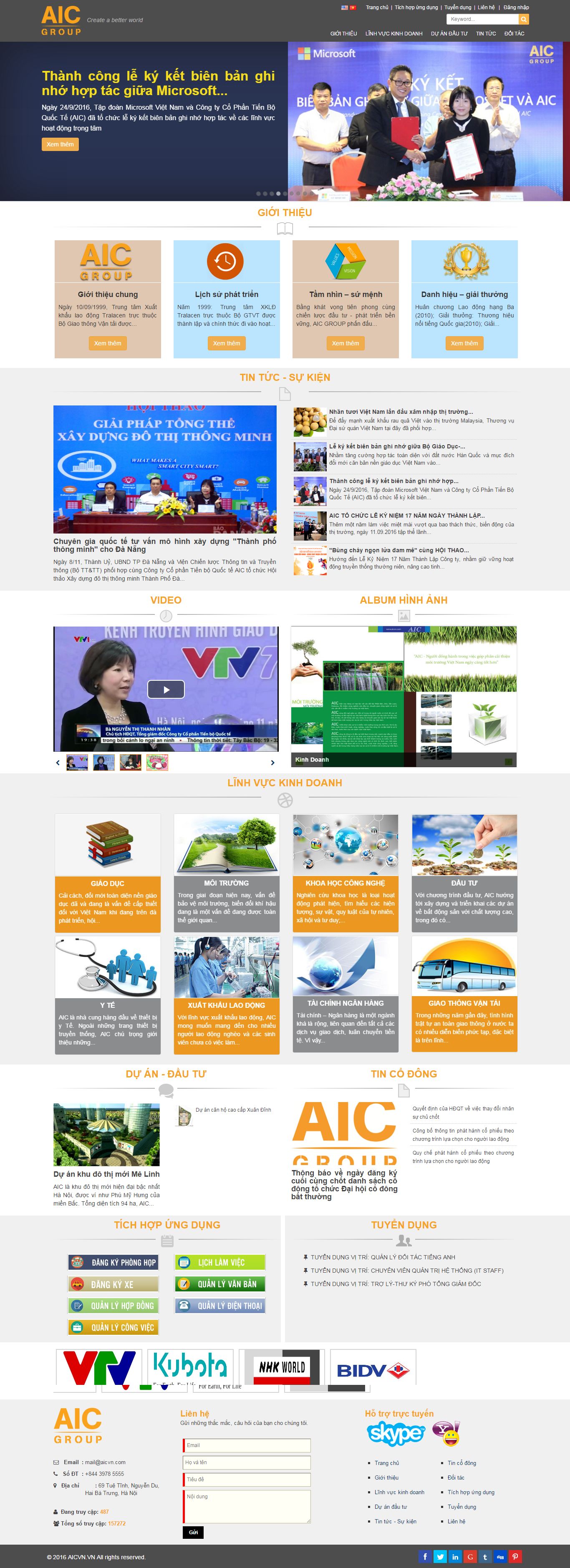 Thiết kế website công ty cổ phần tiến bộ Quốc Tế