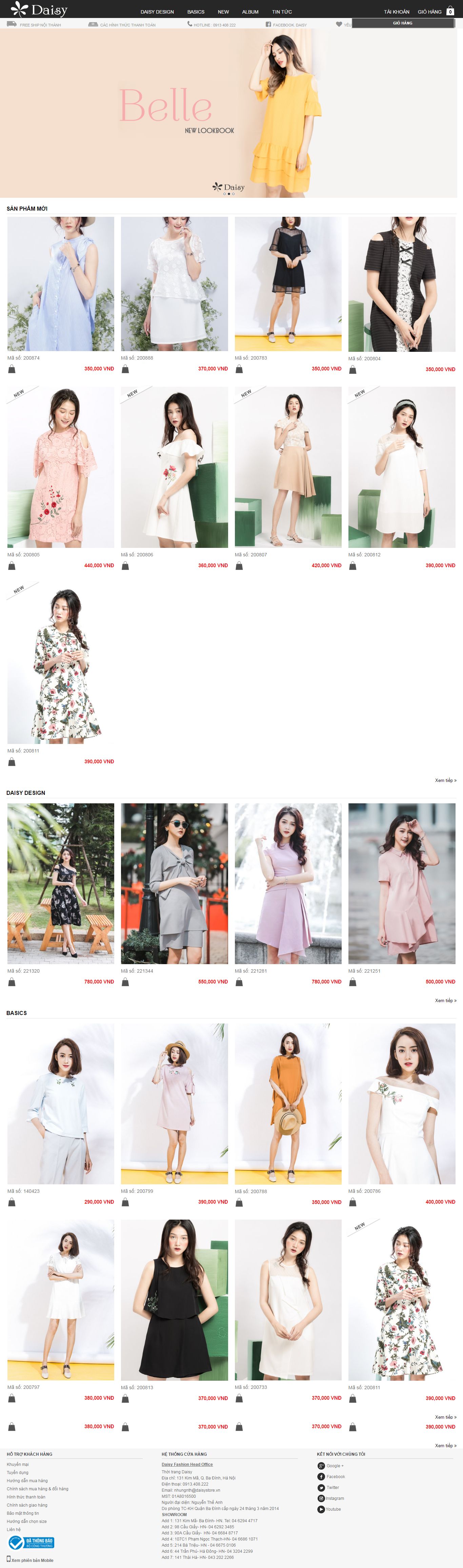 Thiết kế website Thời trang Daisy đẹp, chuyên nghiệp chuẩn SEO