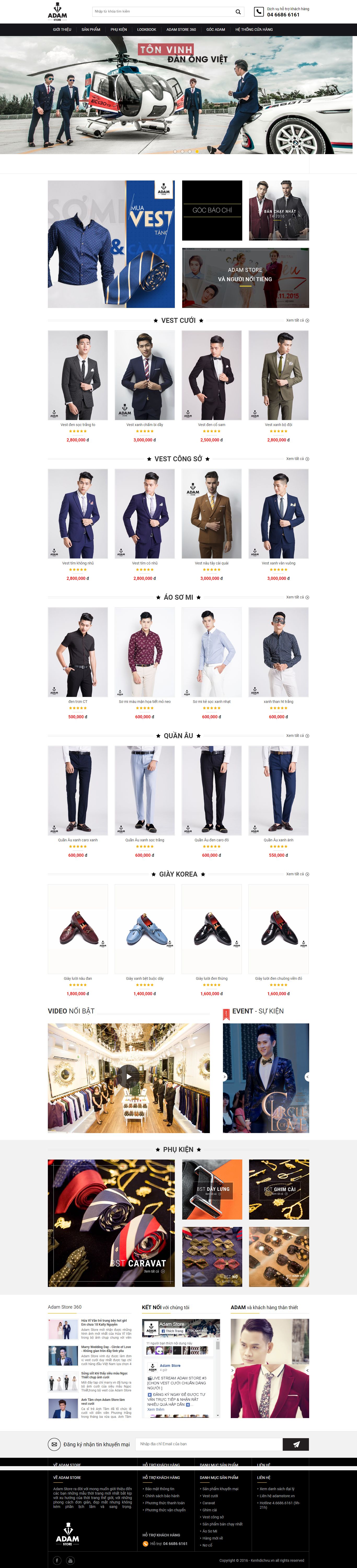 Thiết kế website Adam Store đẹp, chuyên nghiệp chuẩn SEO