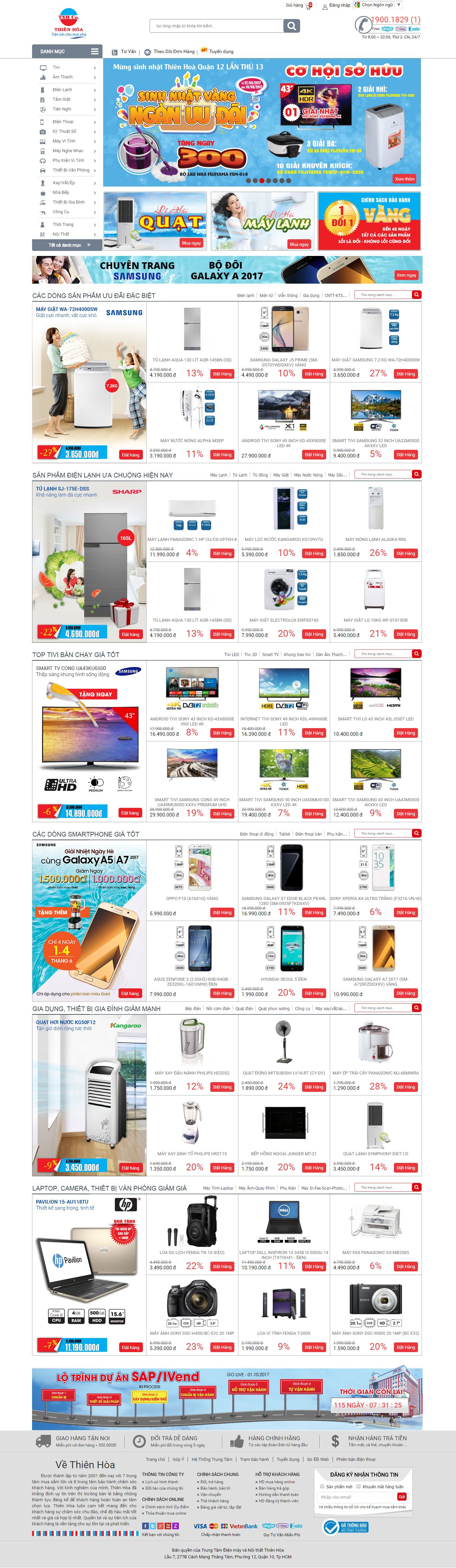 Thiết kế website điện máy Thiên Hòa đẹp, chuyên nghiệp chuẩn SEO