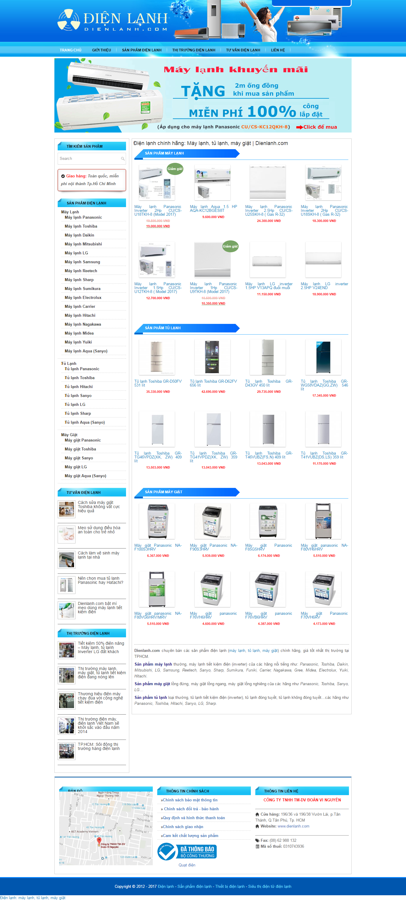 Thiết kế website điện lạnh đẹp, chuyên nghiệp chuẩn SEO