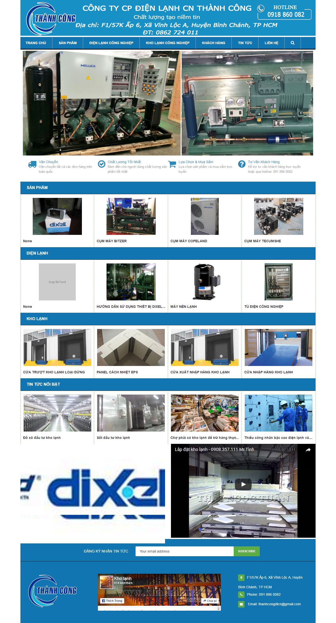 Thiết kế website điện lạnh công nghệp đẹp, chuyên nghiệp chuẩn SEO