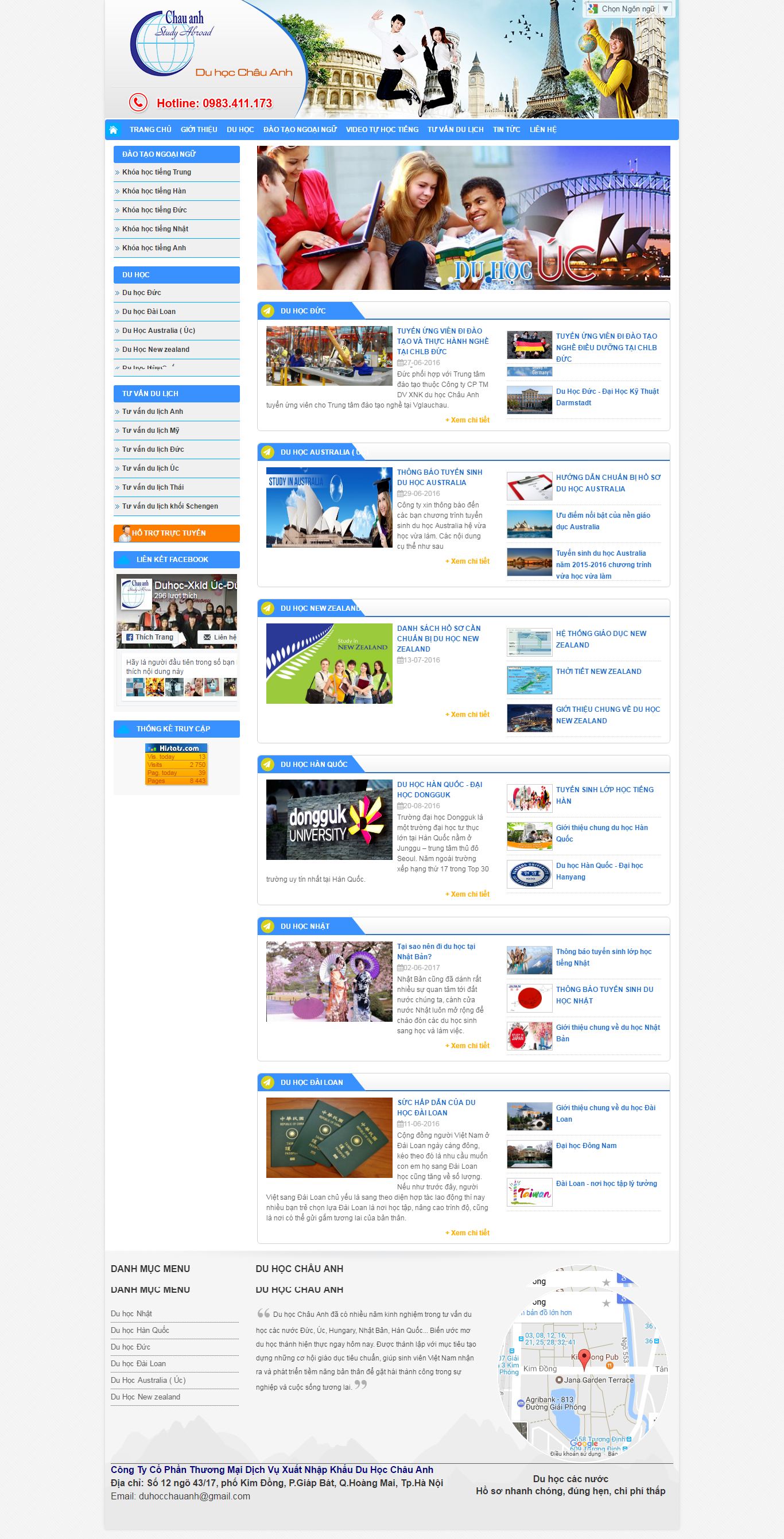 Thiết kế website du học châu anh đẹp, chuyên nghiệp chuẩn SEO
