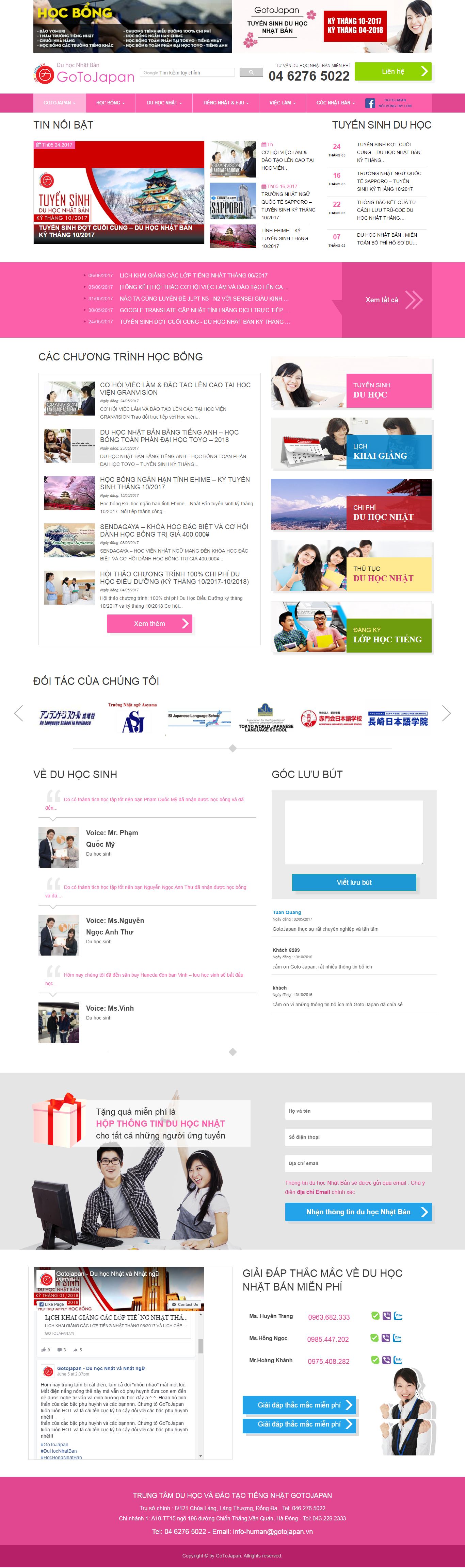 Thiết kế website du học Nhật Bản đẹp, chuyên nghiệp chuẩn SEO