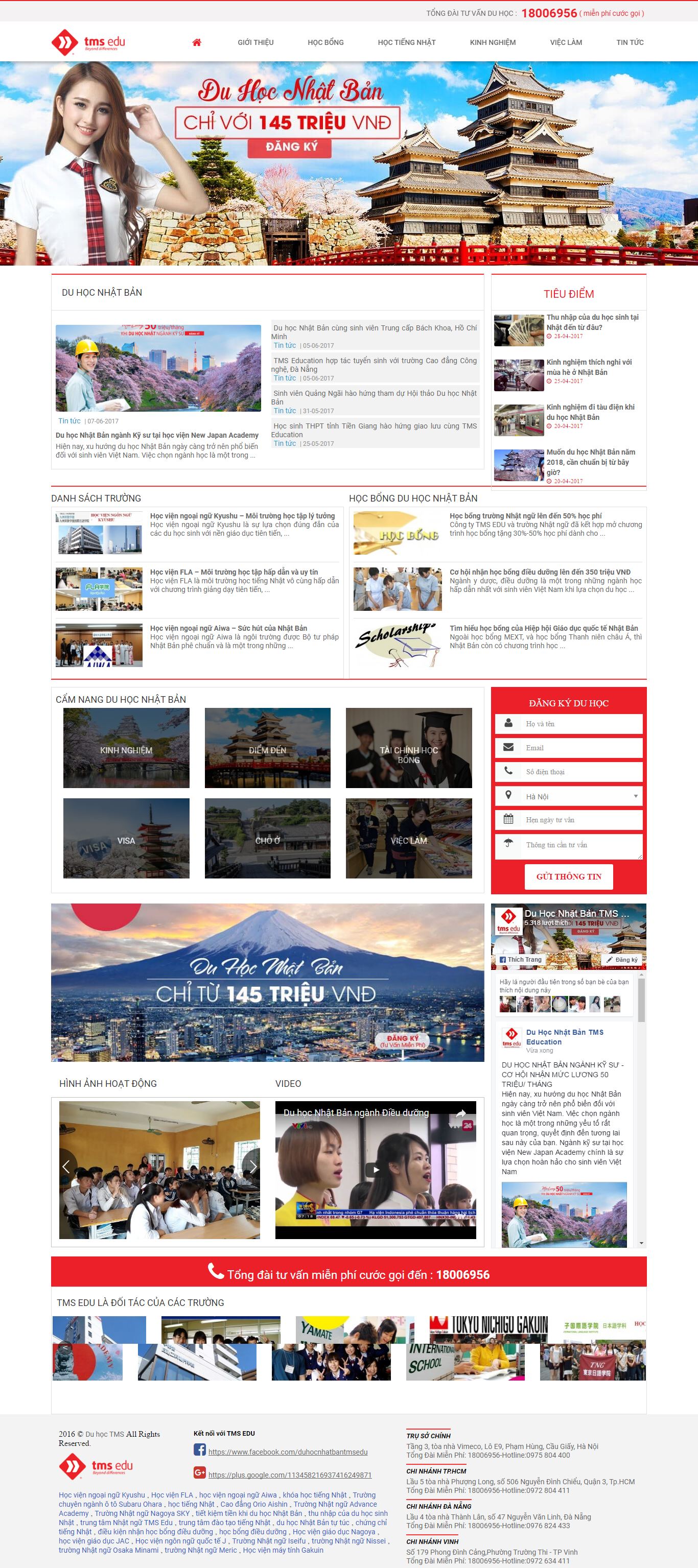 Thiết kế website du học Nhật Bản 360 đẹp, chuyên nghiệp chuẩn SEO