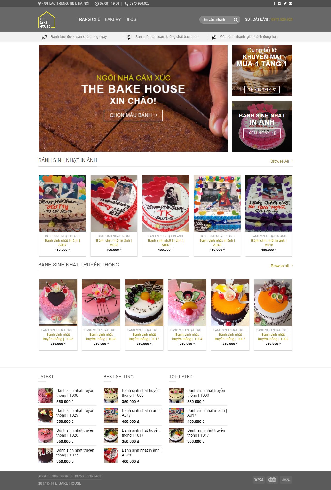 Thiết kế website The Bake House đẹp, chuyên nghiệp chuẩn SEO