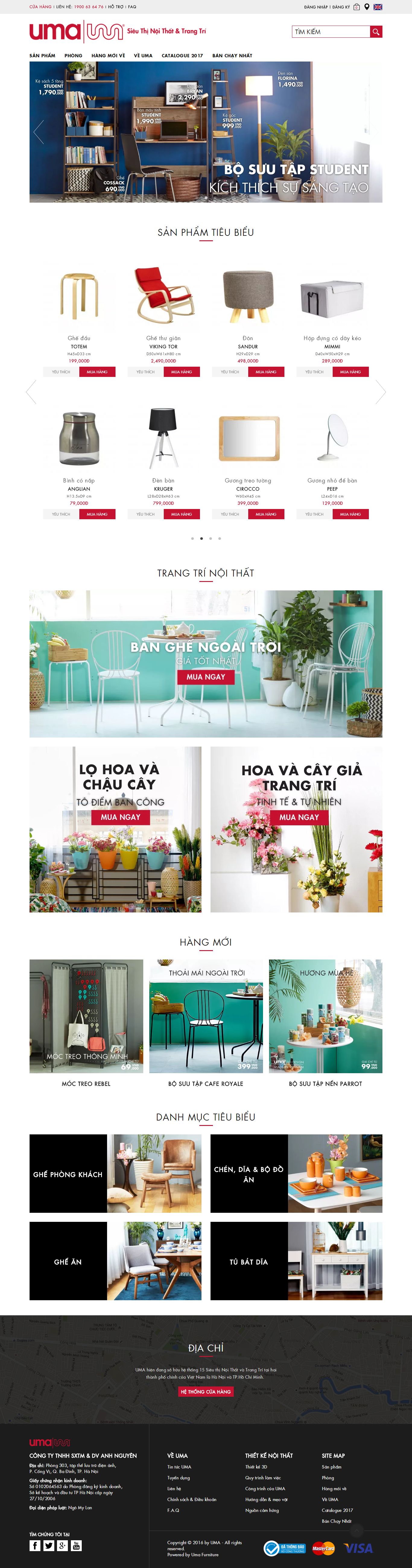 Thiết kế website siêu thị nội thất UMA đẹp, chuyên nghiệp chuẩn SEO