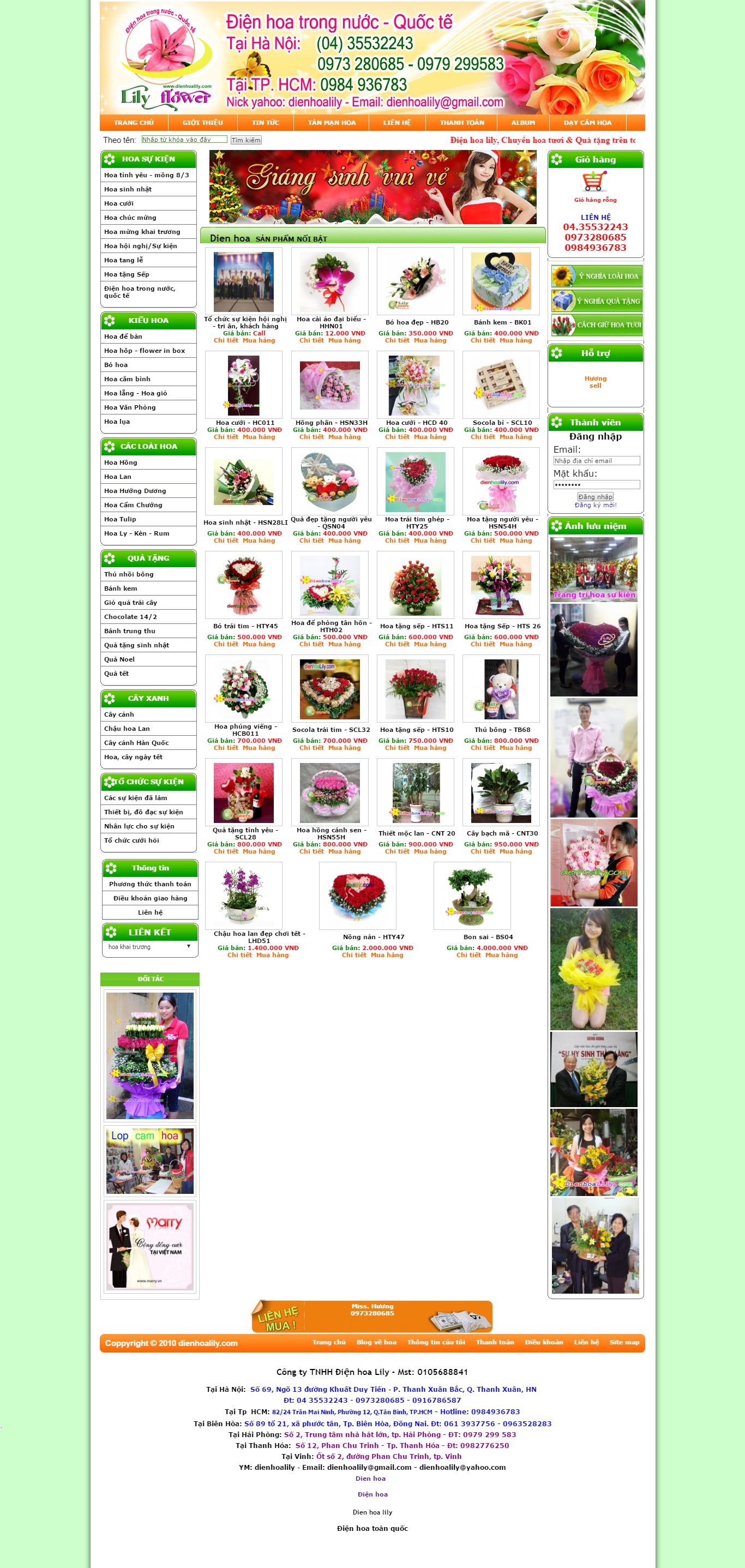 Thiết kế website điện hoa lily đẹp, chuyên nghiệp chuẩn SEO