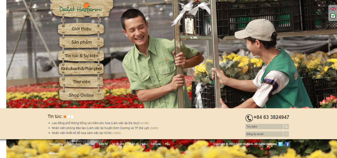 Thiết kế website hoa tươi Đà Lạt hasfarm đẹp SEO nhanh hiệu quả