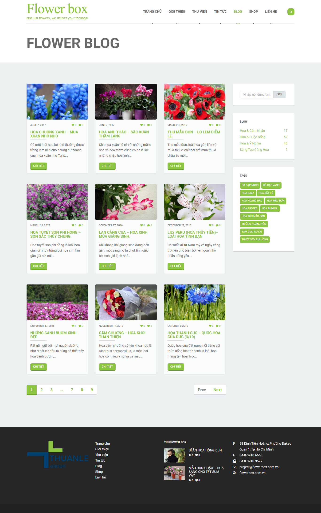 Thiết kế website Flower Blog đẹp, chuyên nghiệp chuẩn SEO