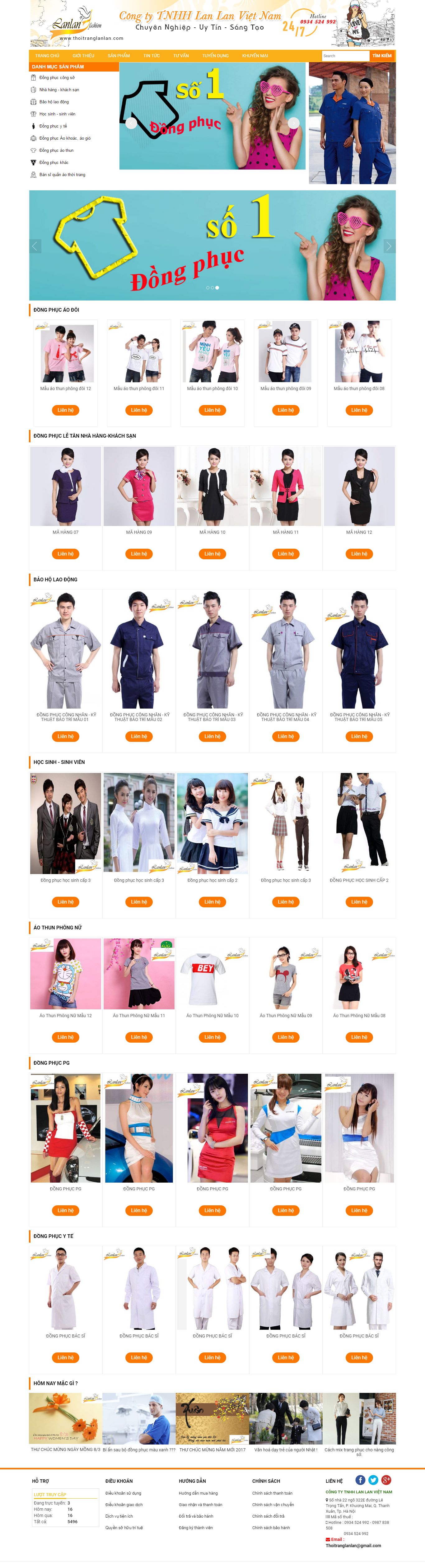 Thiết kế website đồng phục công sở đẹp, chuyên nghiệp chuẩn SEO
