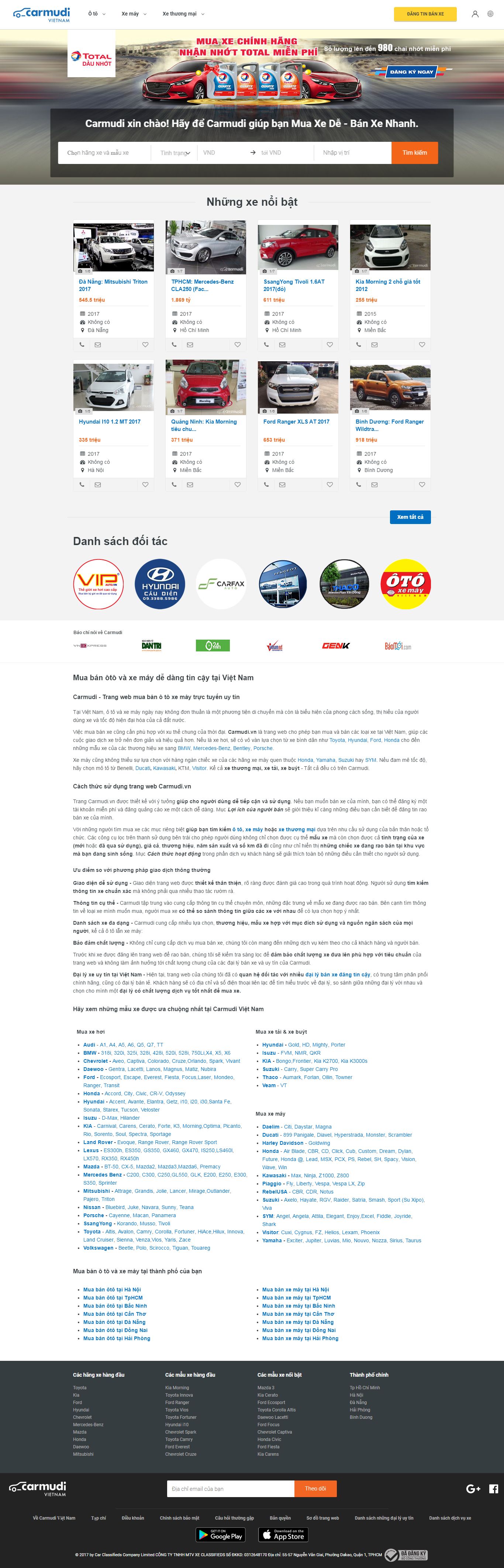 Thiết kế website mua bán ô tô đẹp, chuyên nghiệp chuẩn SEO