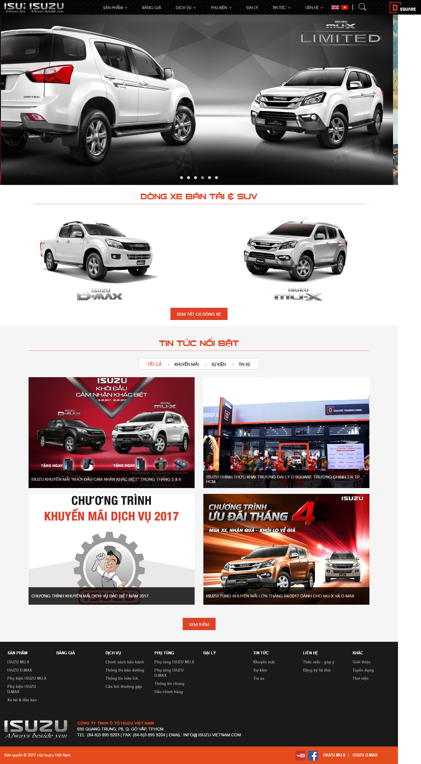 Thiết kế website Isuzu Việt Nam đẹp, chuyên nghiệp chuẩn SEO