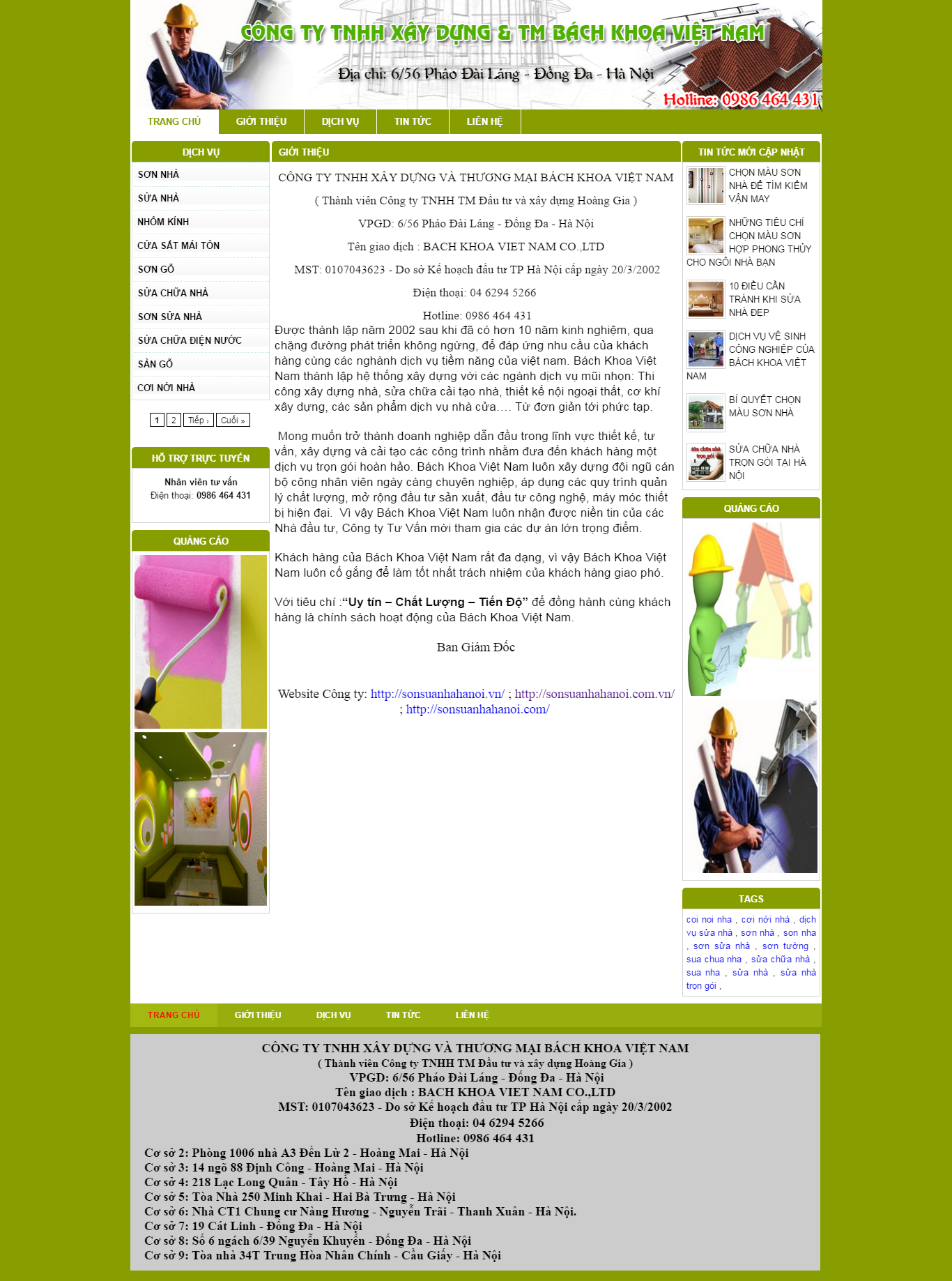 Thiết kế website sửa chữa nhà đẹp, chuyên nghiệp chuẩn SEO