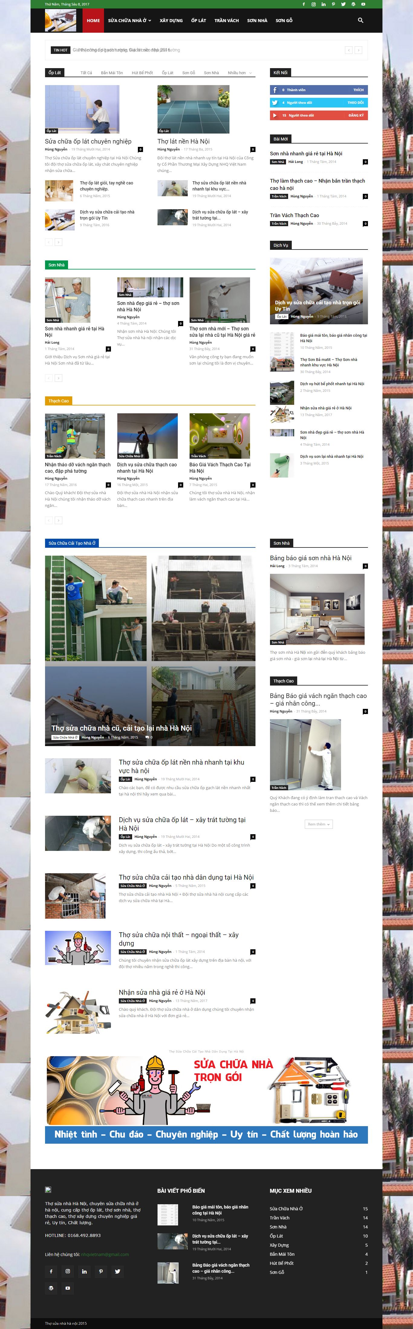Thiết kế website sửa chữa nhà đẹp, chuyên nghiệp chuẩn SEO