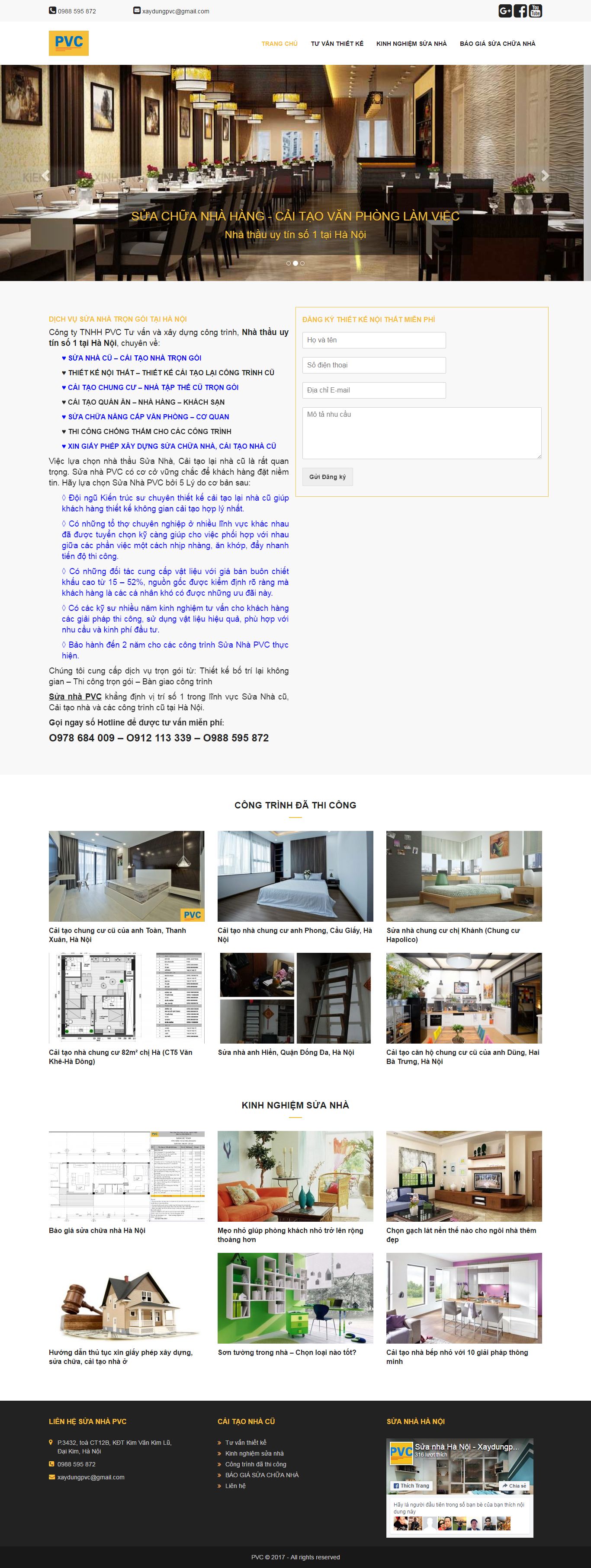 Thiết kế website sửa nhà PVC đẹp, chuyên nghiệp chuẩn SEO