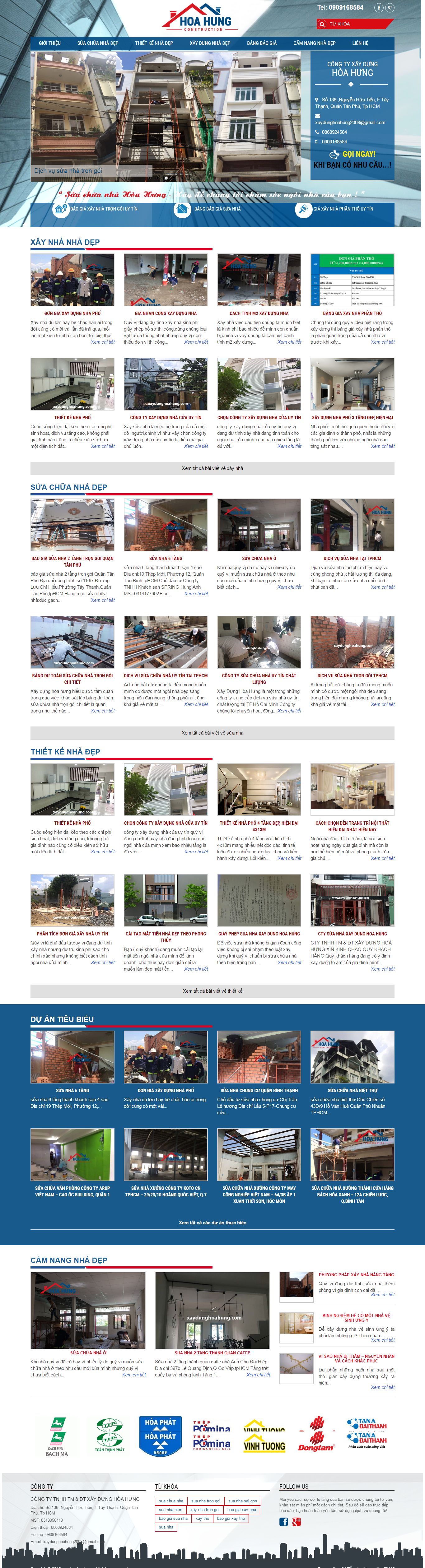 Thiết kế website xây dựng Hòa Hưng đẹp, chuyên nghiệp chuẩn SEO