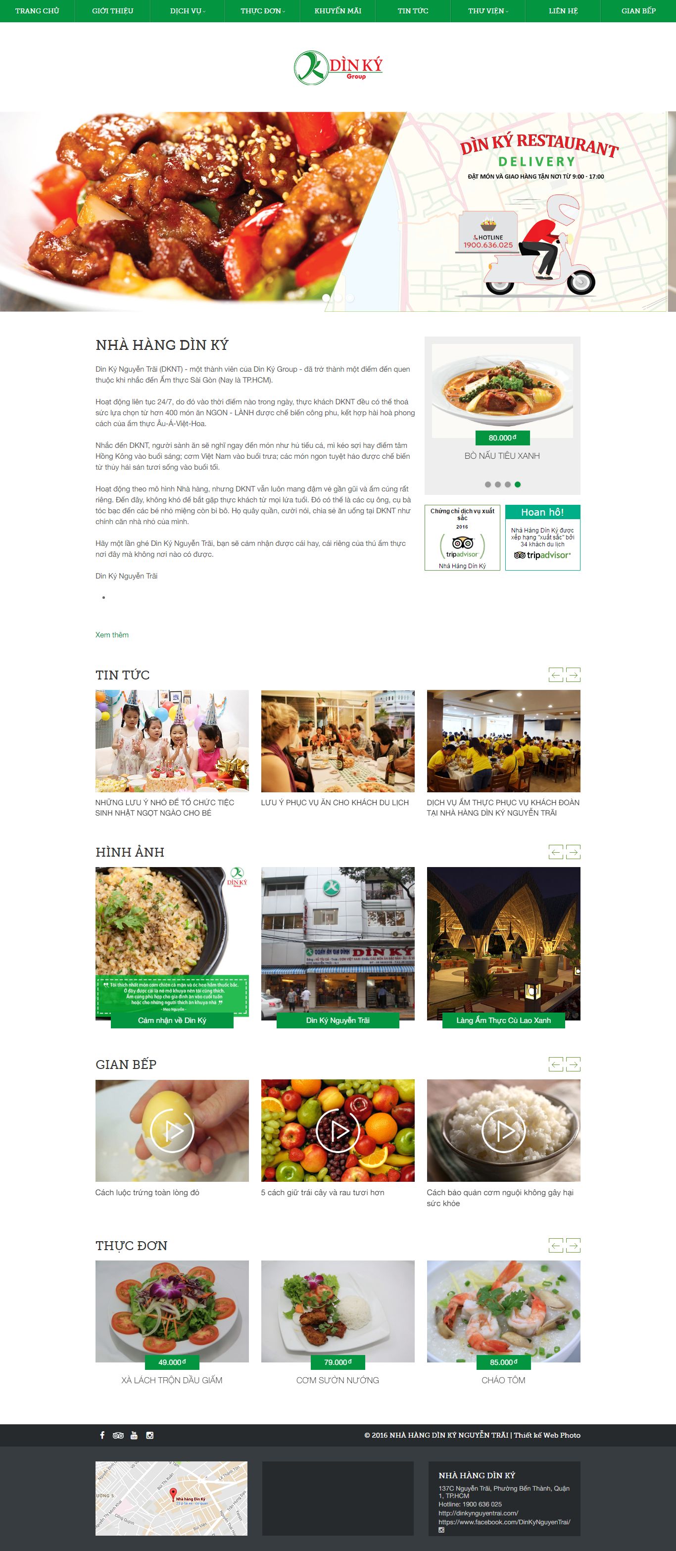 Thiết kế website nhà hàng Dìn Ký đẹp, chuyên nghiệp chuẩn SEO