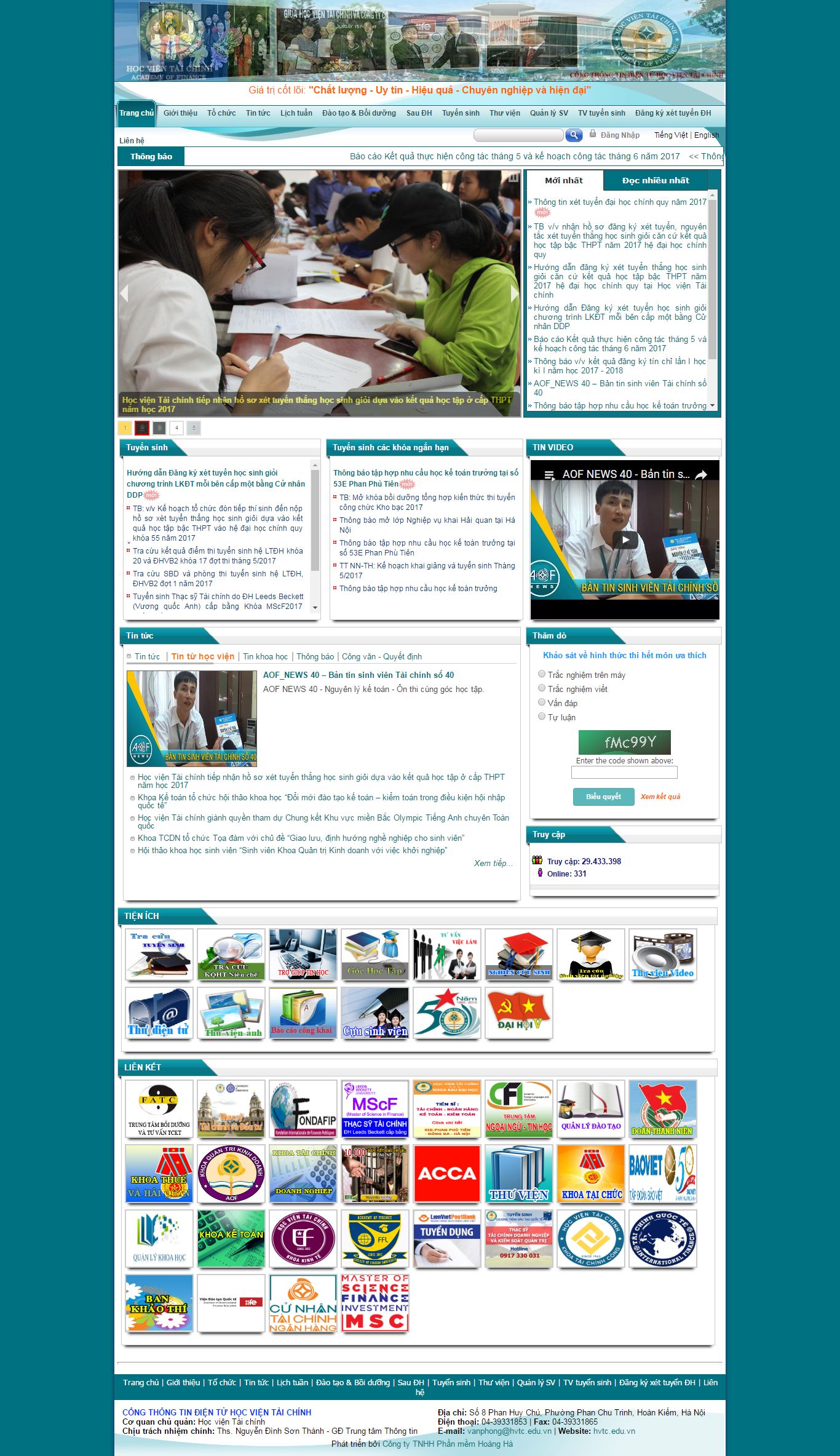 Thiết kế website học viện tài chính đẹp, chuyên nghiệp chuẩn SEO