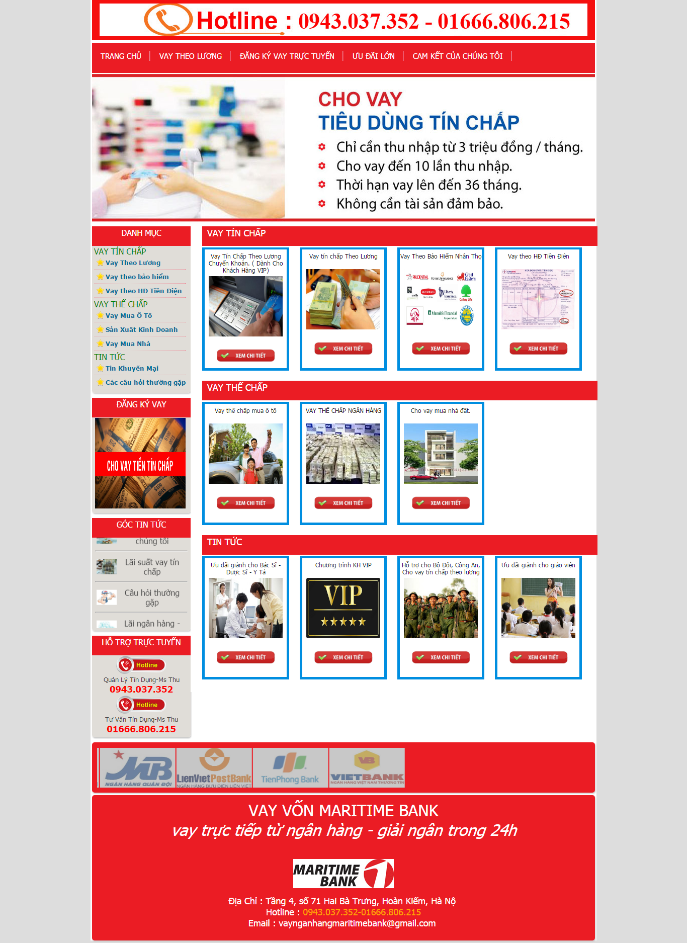 Thiết kế website vay ngân hàng maritibank đẹp, chuyên nghiệp chuẩn SEO