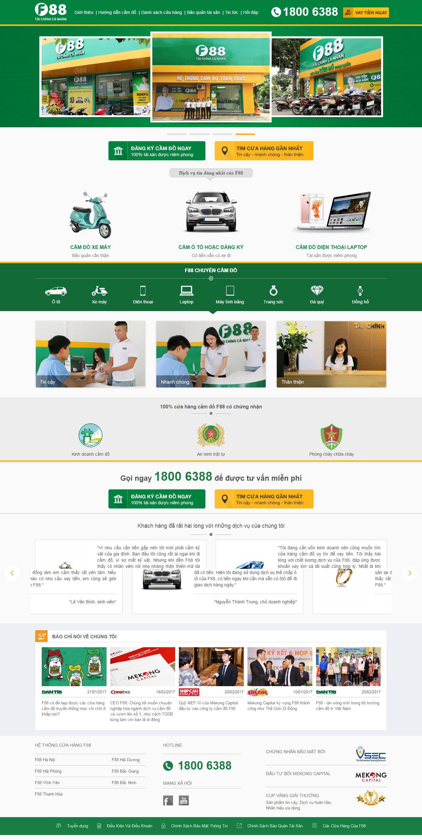 Thiết kế website cầm đồ F88 đẹp, chuyên nghiệp chuẩn SEO