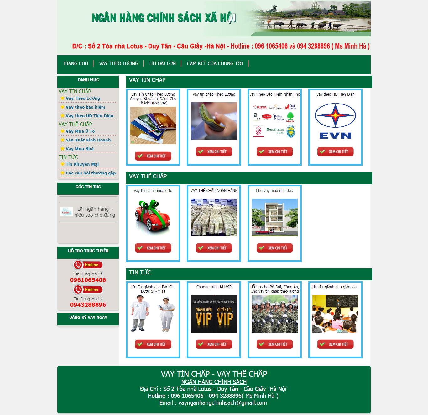 Thiết kế website vay tiền ngân hàng chính sách xã hội