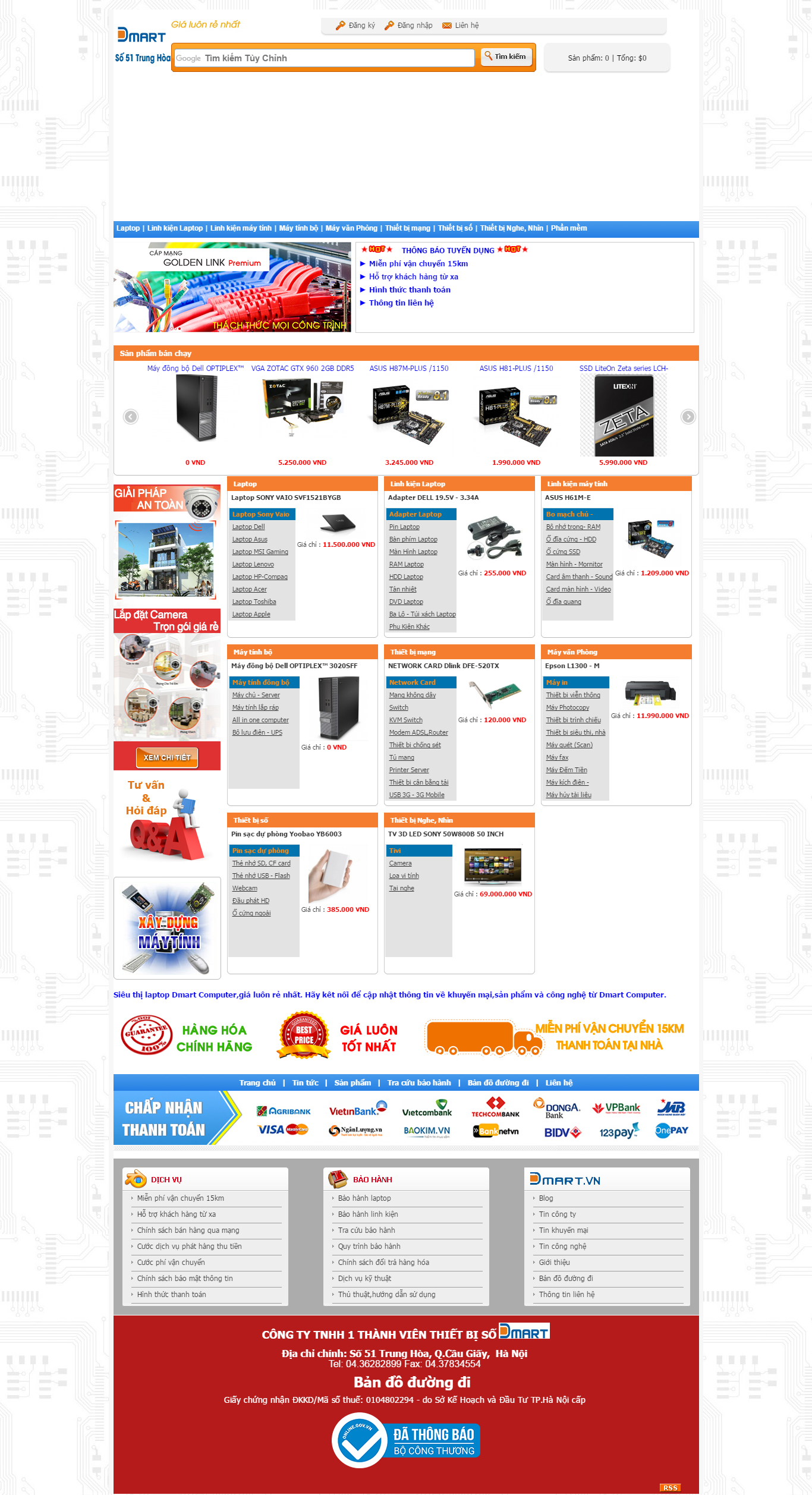 Thiết kế website siêu thị laptop đẹp, chuyên nghiệp chuẩn SEO