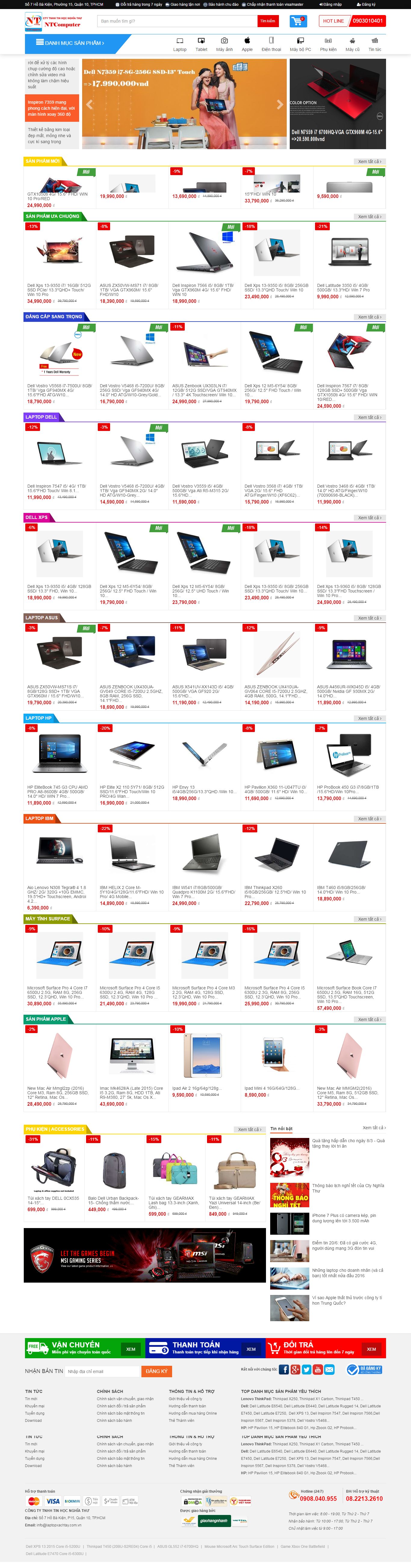 Thiết kế website laptop xách tay đẹp, chuyên nghiệp chuẩn SEO