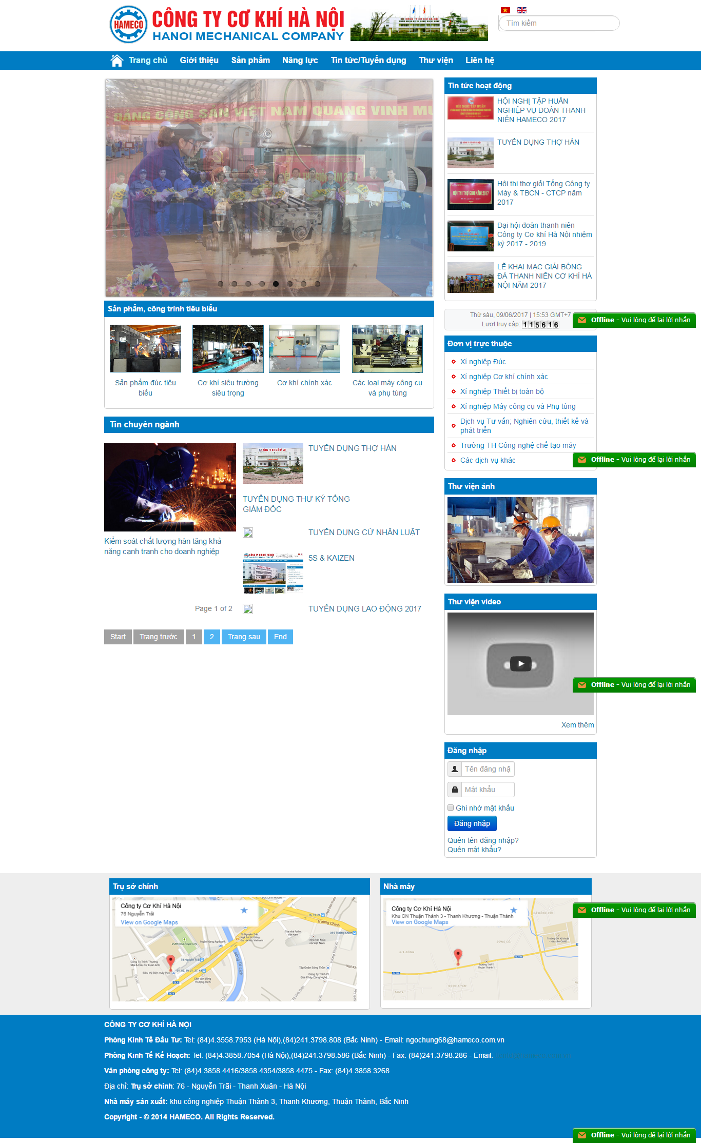 Thiết kế website công ty cơ khí Hà Nội đẹp, chuyên nghiệp chuẩn SEO