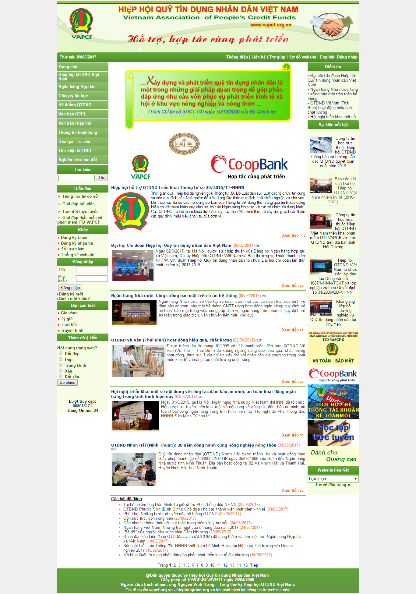 Thiết kế website hiệp hội quỹ tín dụng nhân dân Việt Nam