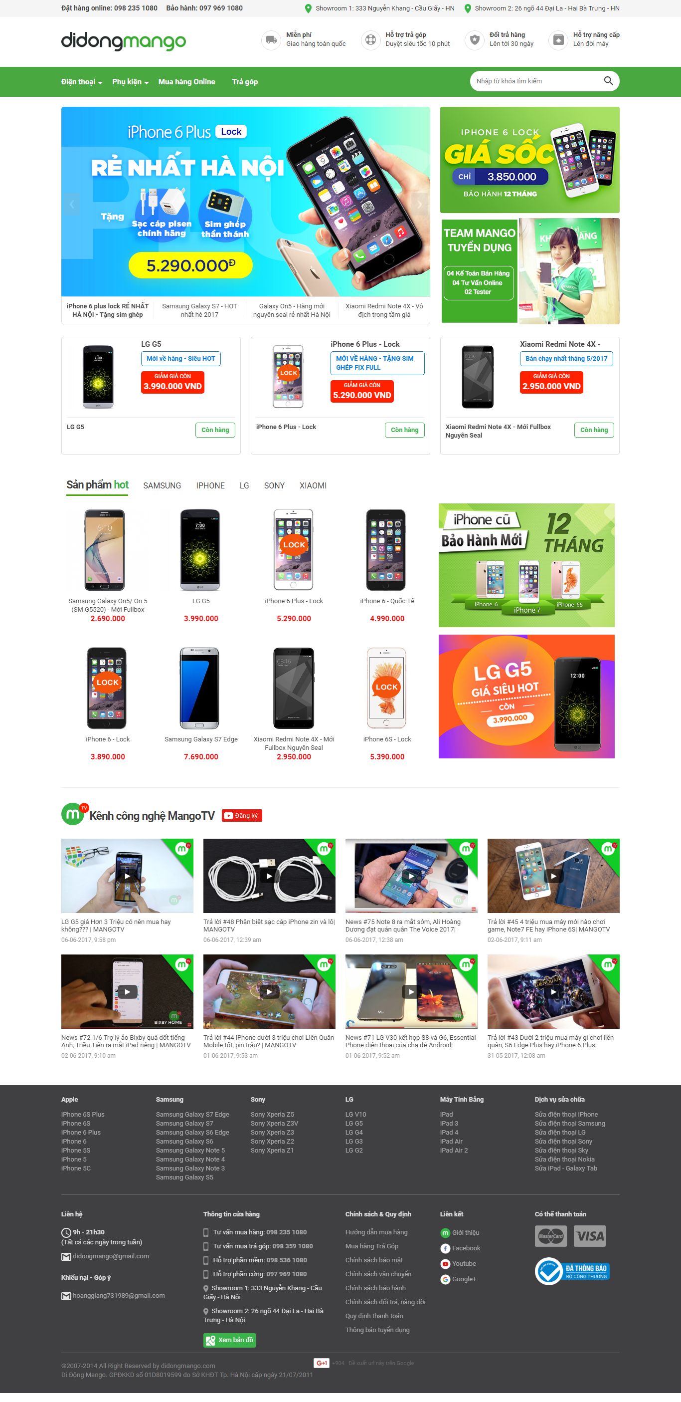 Thiết kế website thế giới di động mango đẹp SEO nhanh hiệu quả