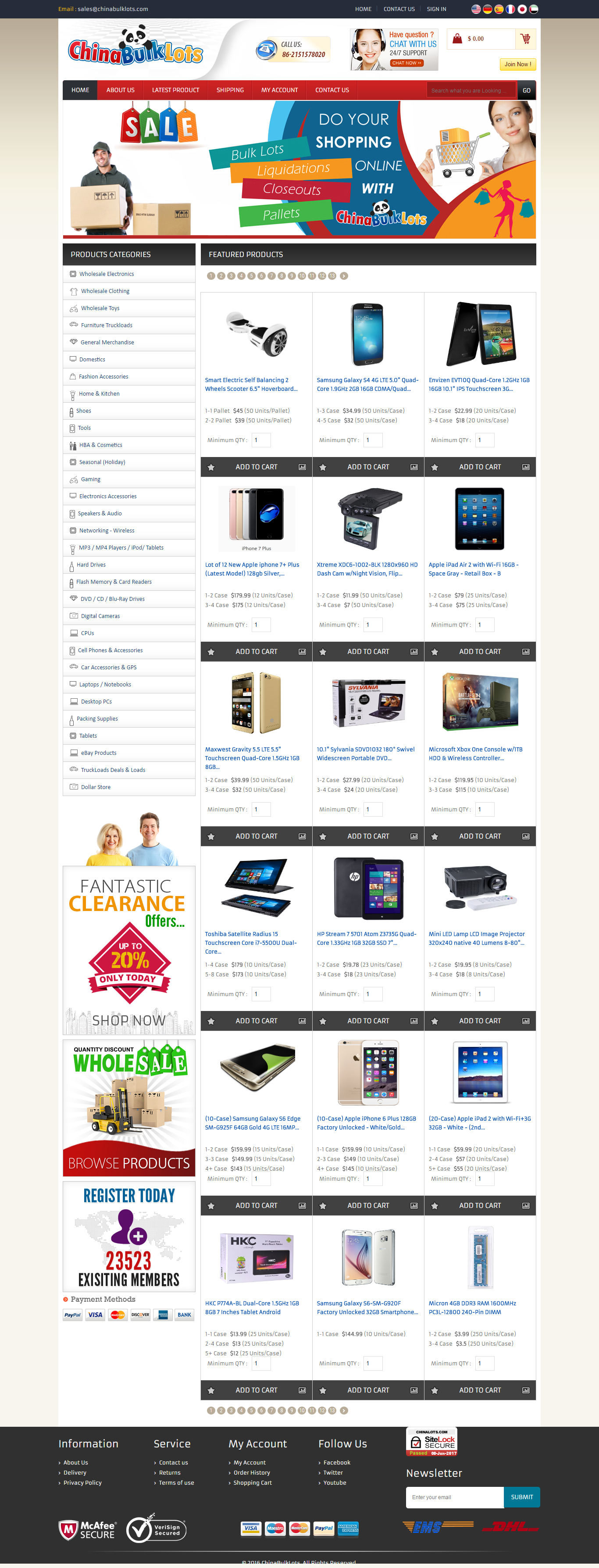 Thiết kế website kho hàng điện tử ChinaBulkLots đẹp SEO tốt
