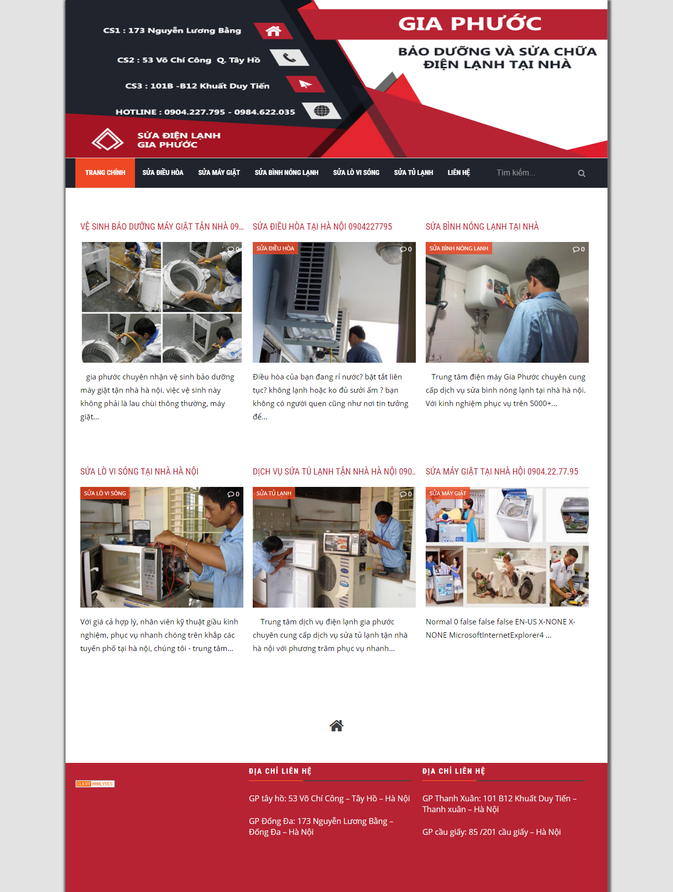 Thiết kế website sửa chữa điện lạnh tại nhà đẹp SEO tốt