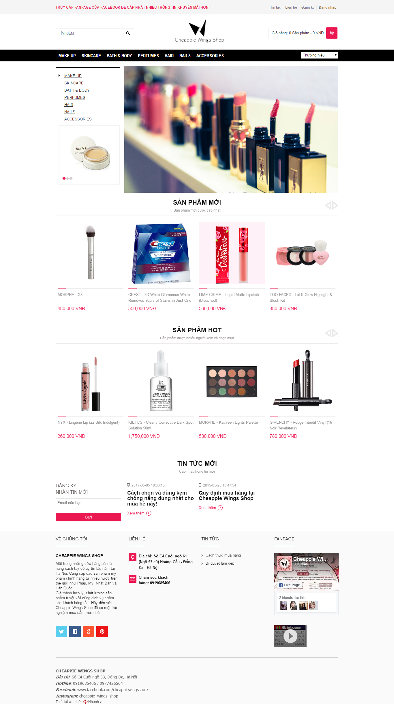 Thiết kế website Cheapie Wings Shop đẹp, chuyên nghiệp chuẩn SEO