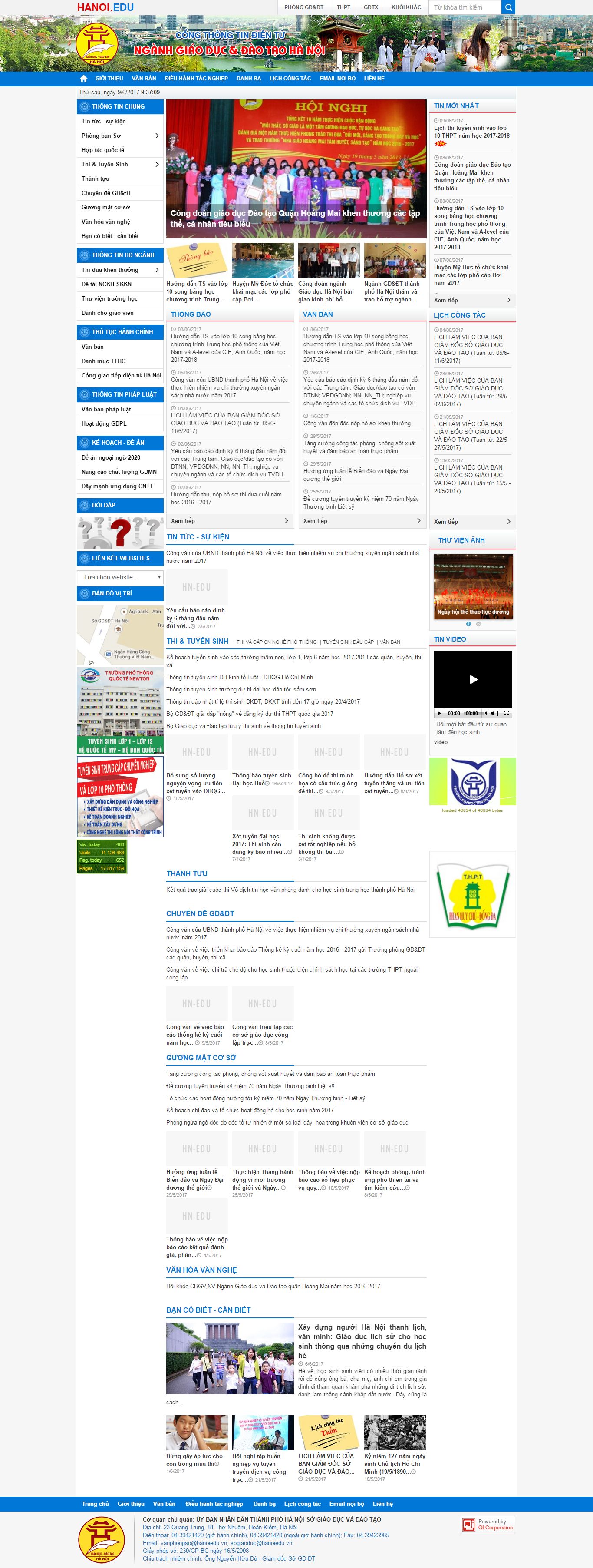 Thiết kế website cổng thông tin sở GD&ĐT Hà Nội