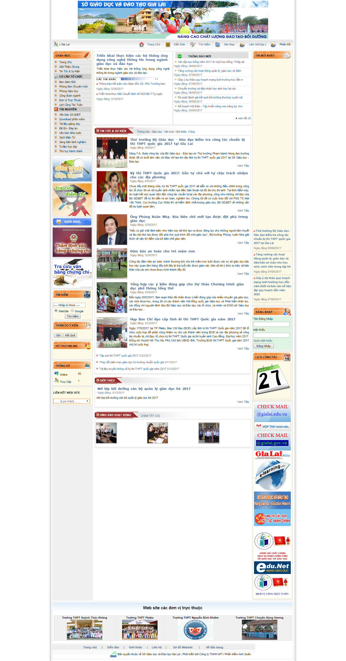 Thiết kế website sở GD&ĐT Gia Lai đẹp, chuyên nghiệp chuẩn SEO