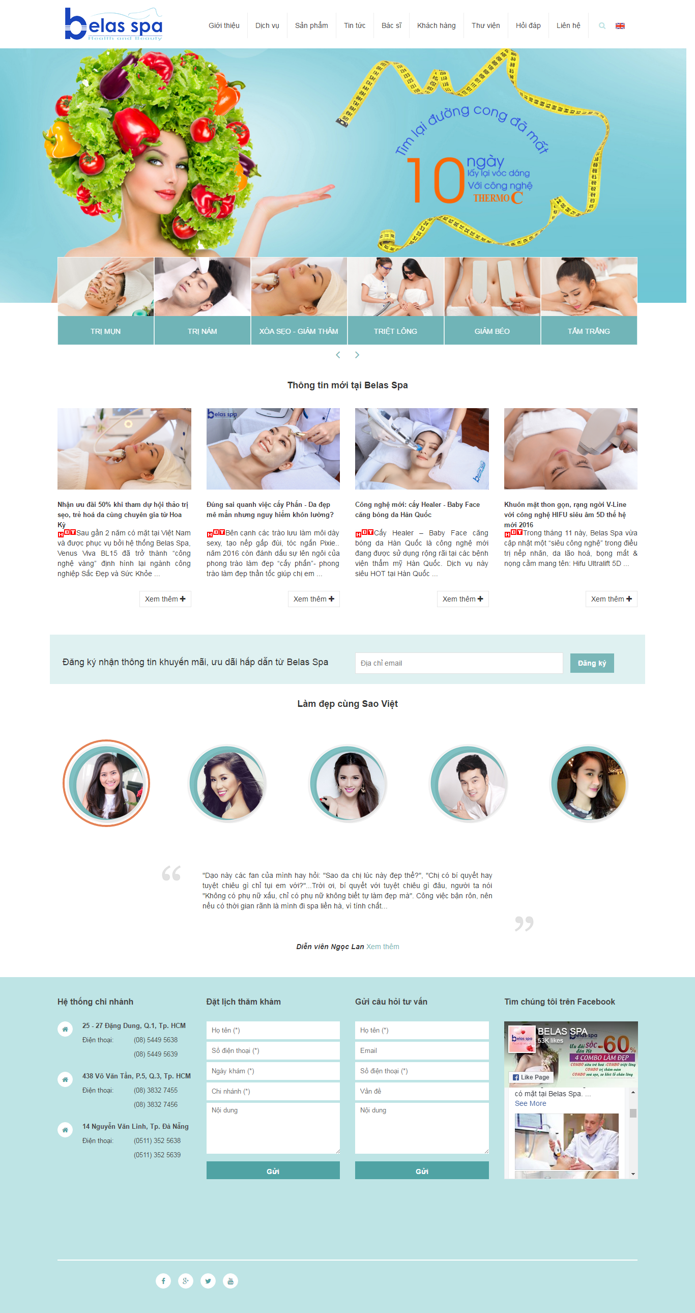 Thiết kế website Belas Spa đẹp, chuyên nghiệp chuẩn SEO