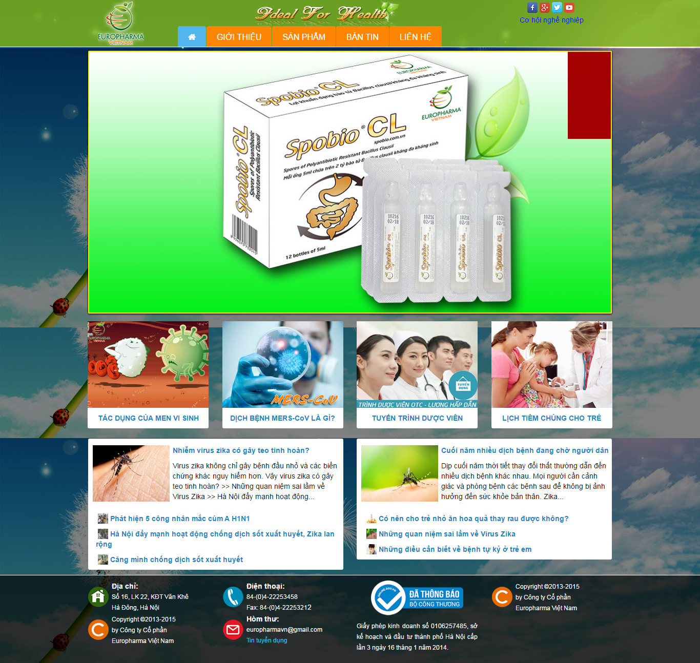 Thiết kế website công ty CP Europharma đẹp, chuyên nghiệp chuẩn SEO