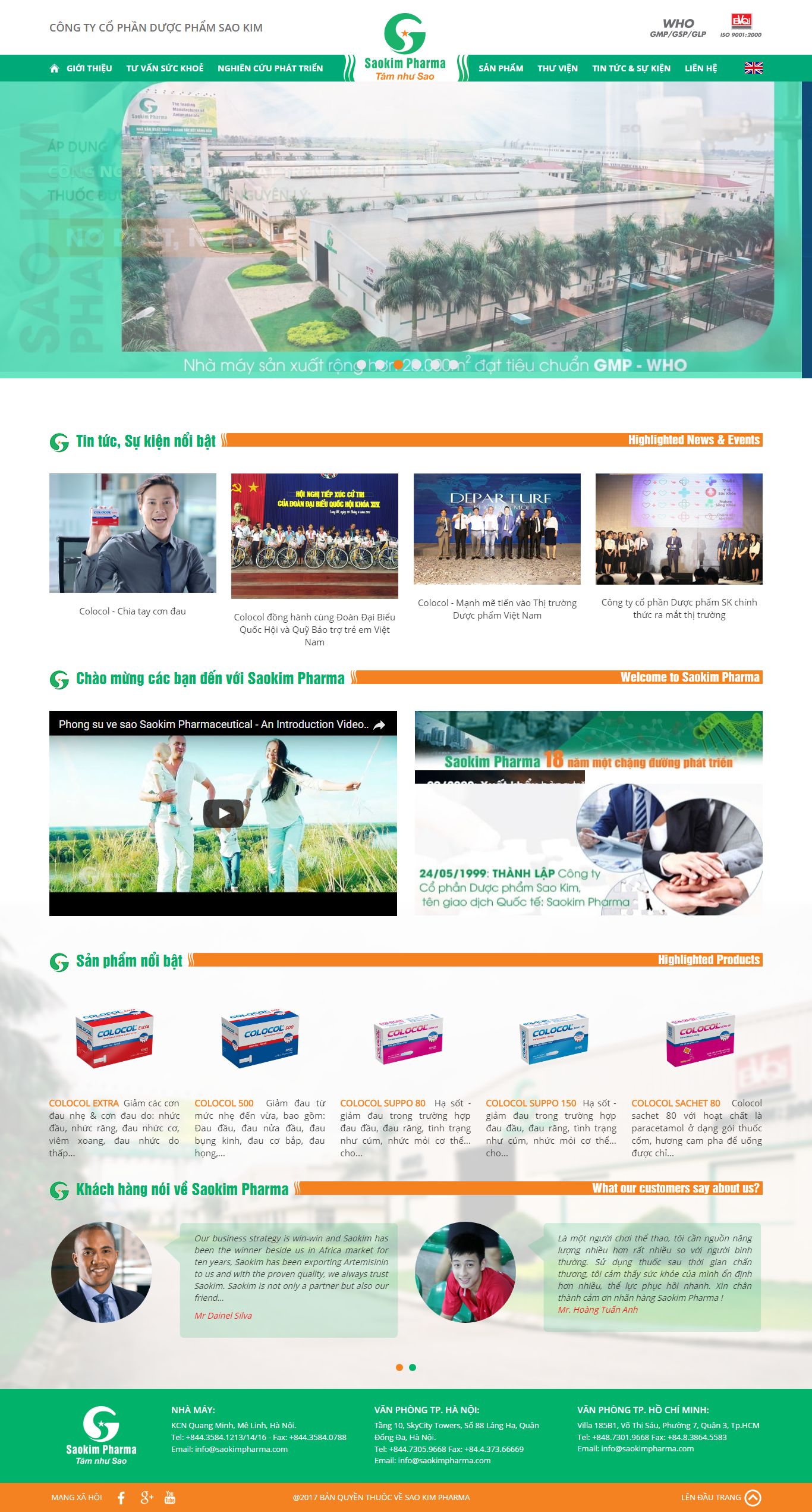Thiết kế website công ty cổ phần dược Sao Kim đẹp SEO tốt
