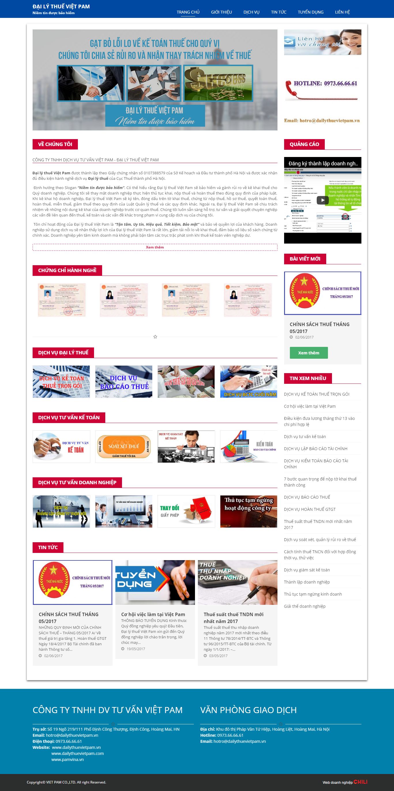Thiết kế website đại lý thuế Việt Nam đẹp, chuyên nghiệp chuẩn SEO