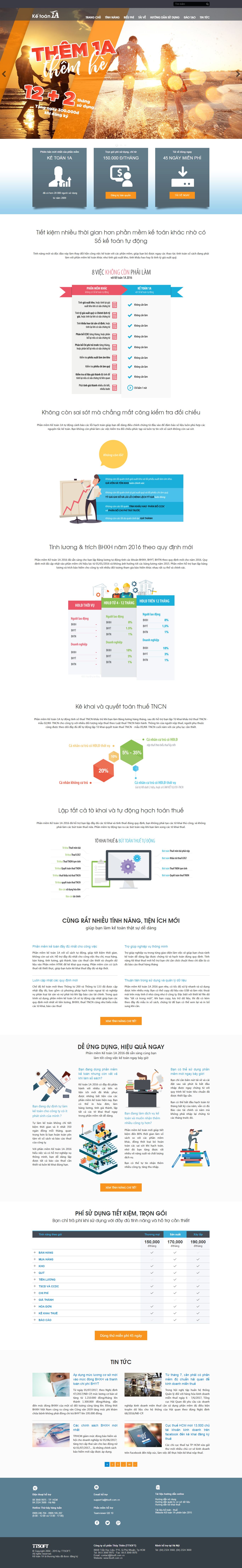 Thiết kế website phần mềm kế toán 1A đẹp, chuyên nghiệp chuẩn SEO