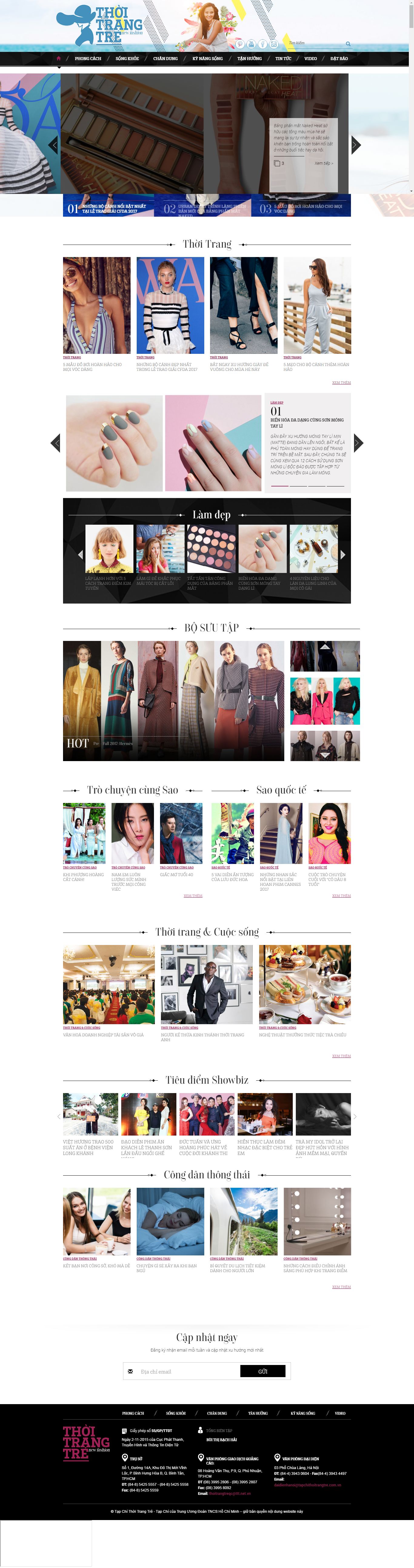 Thiết kế website tạp chí thời trang trẻ online đẹp SEO tốt