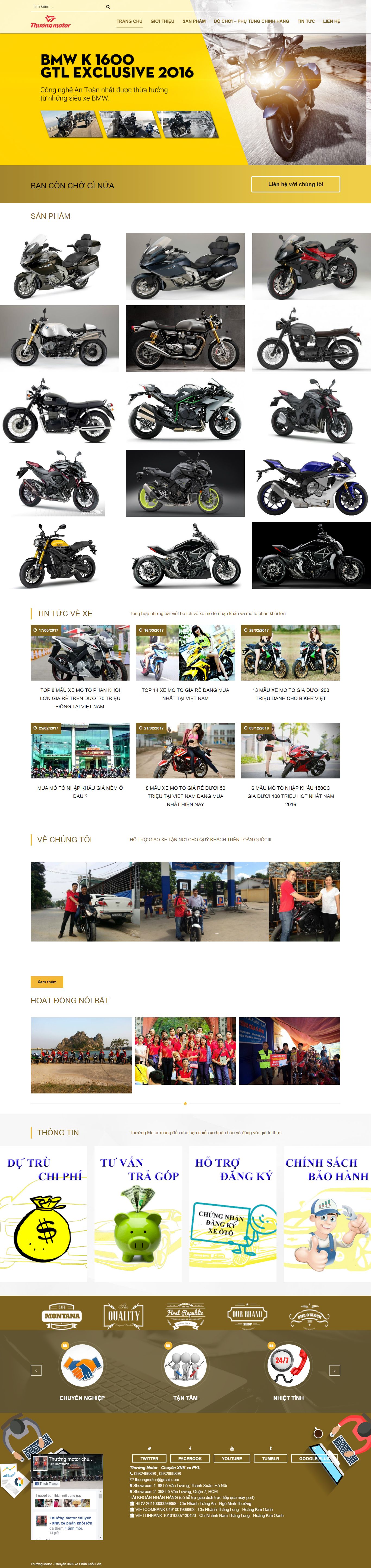 Thiết kế website nhập khẩu motor phân phối lớn đẹp SEO tốt