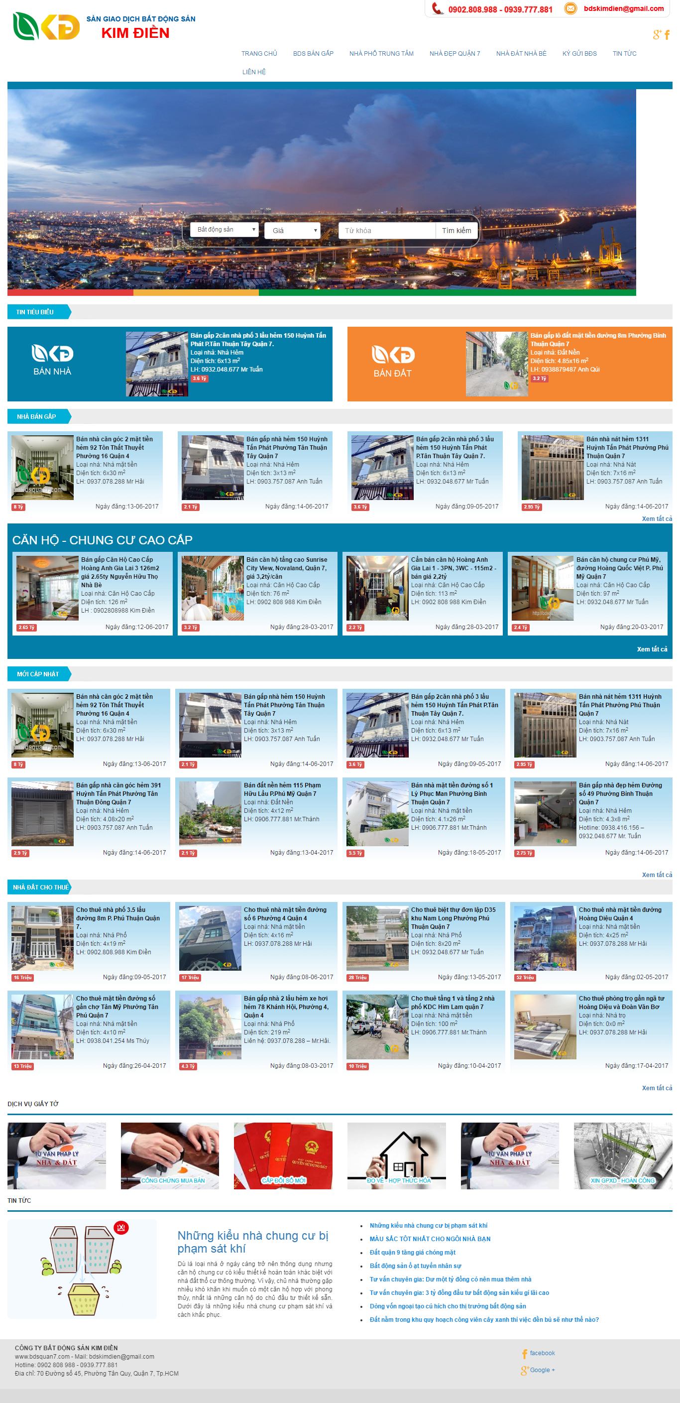 Thiết kế website bất động sản quận 7 đẹp, chuyên nghiệp chuẩn SEO