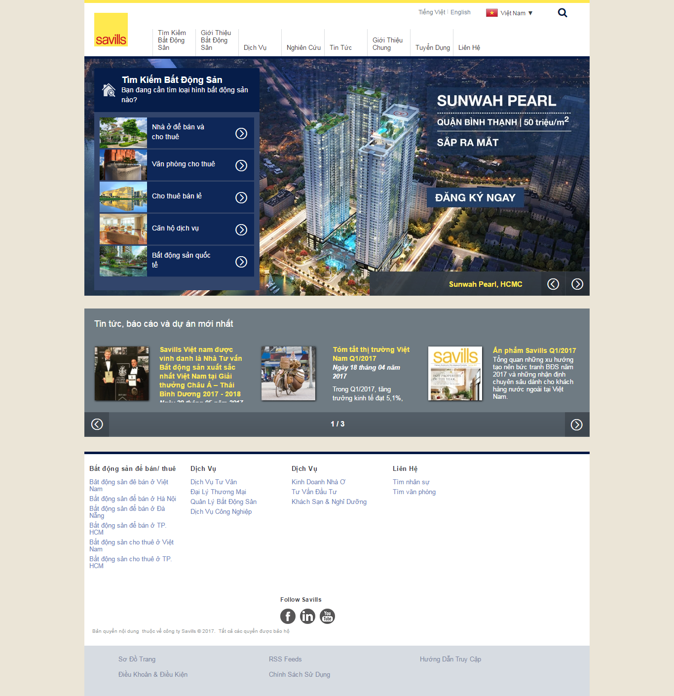 Thiết kế website bất động sản savills đẹp, chuyên nghiệp chuẩn SEO