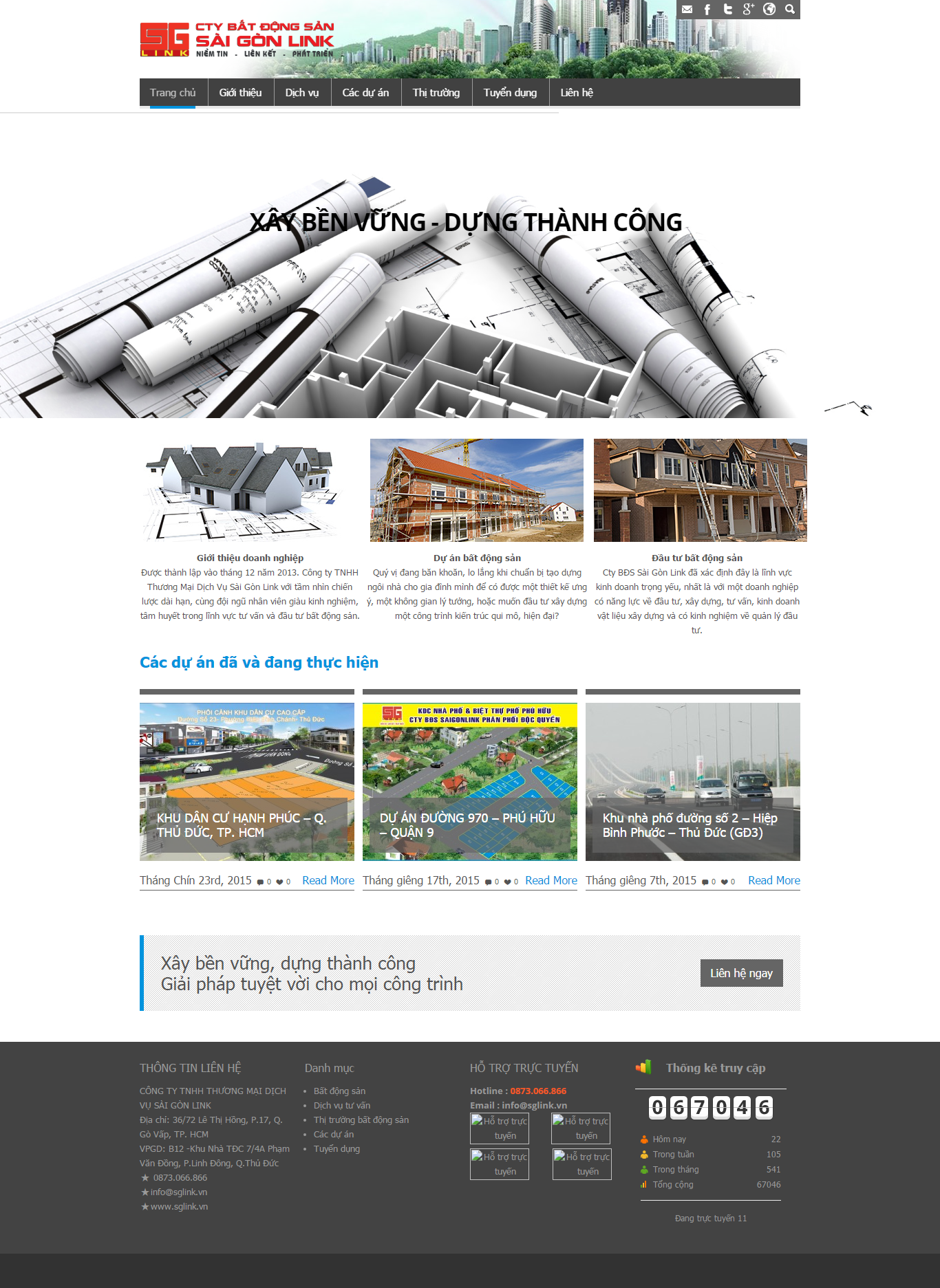 Thiết kế website công ty bất động sản Sài Gòn đẹp SEO tốt