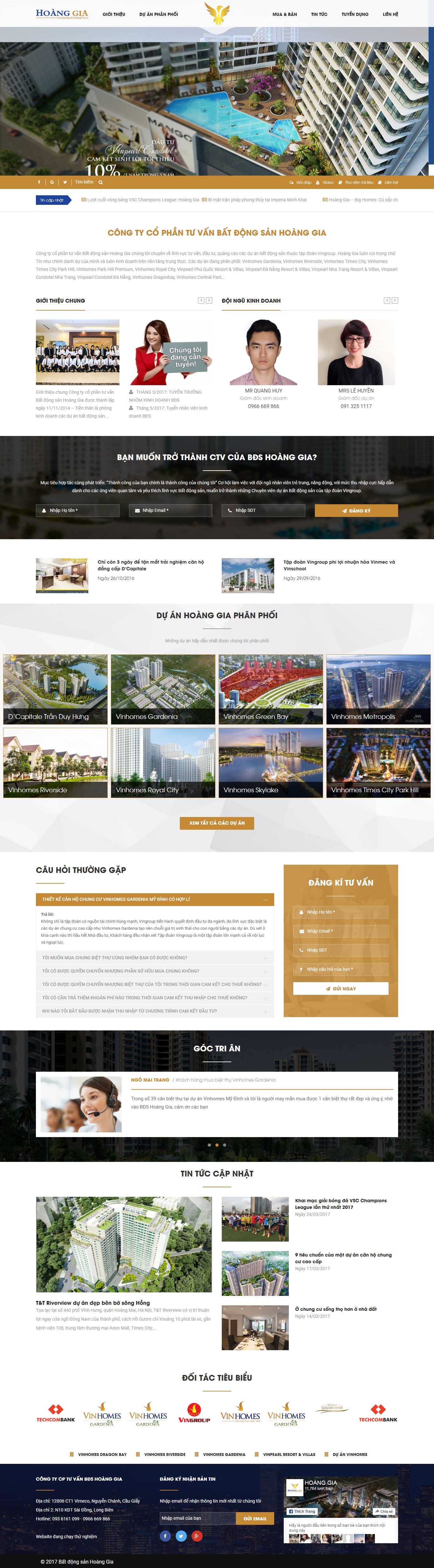 Thiết kế website bất động sản hoàng gia đẹp SEO nhanh hiệu quả