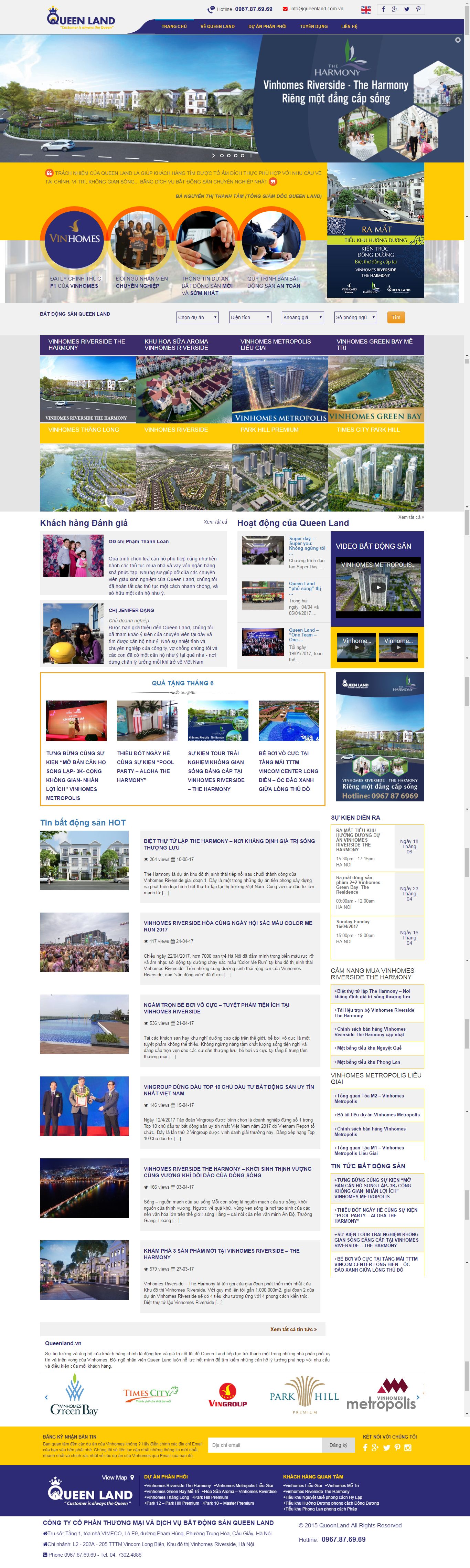 Thiết kế website BĐS Queen Land đẹp, chuyên nghiệp chuẩn SEO